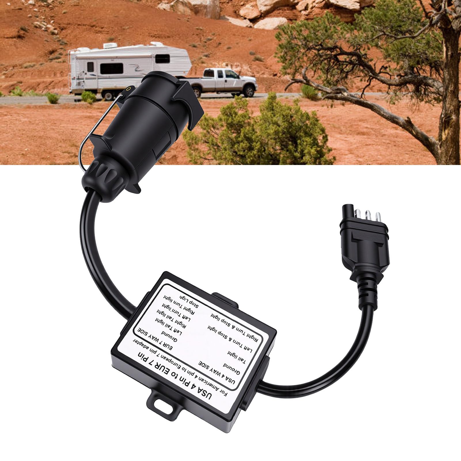 Sorandy Convertidor de Luz de Remolque de 4 Pines a 7 Pines, Compatible con