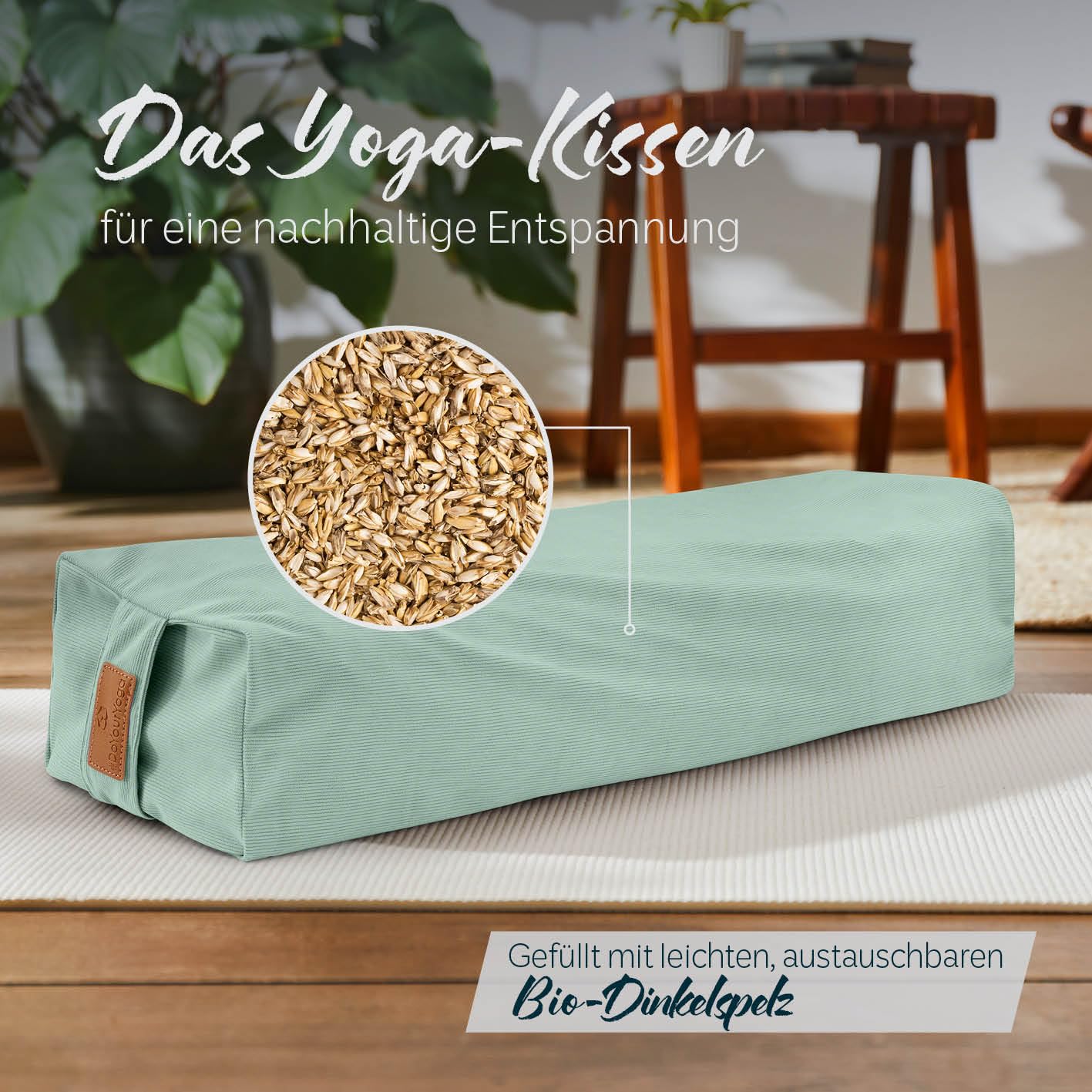 #DoYourYoga Yoga Bolster de pana Paravati con espelta orgánica (KBA)