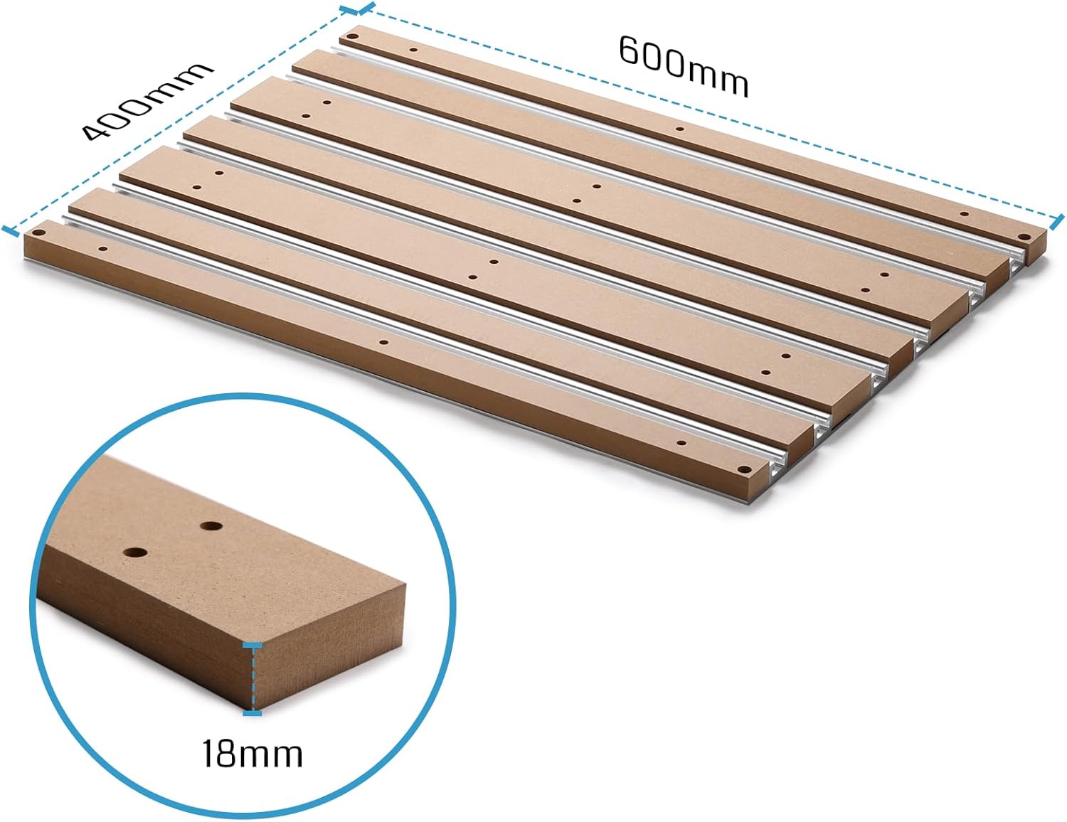 Genmitsu 4040 Aluminum & MDF Hybrid Spoilboard Table for 4040-PRO / 4040-PRO MAX CNC Router Milling Machine, 420 x 600 x 20.5mm (16.54''X23.6''X0.81'')