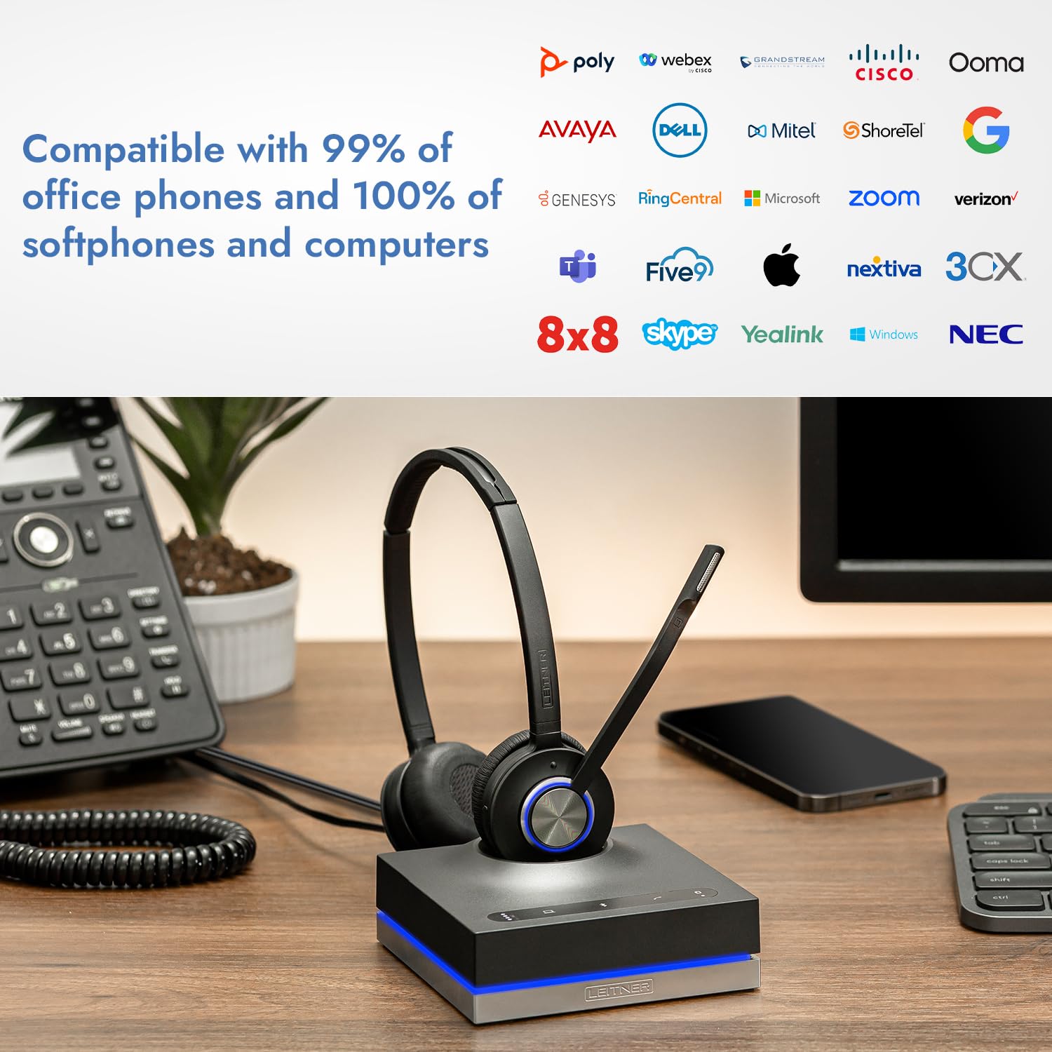 Leitner Lh675 In Wireless Office Headset With Mic Desertcart