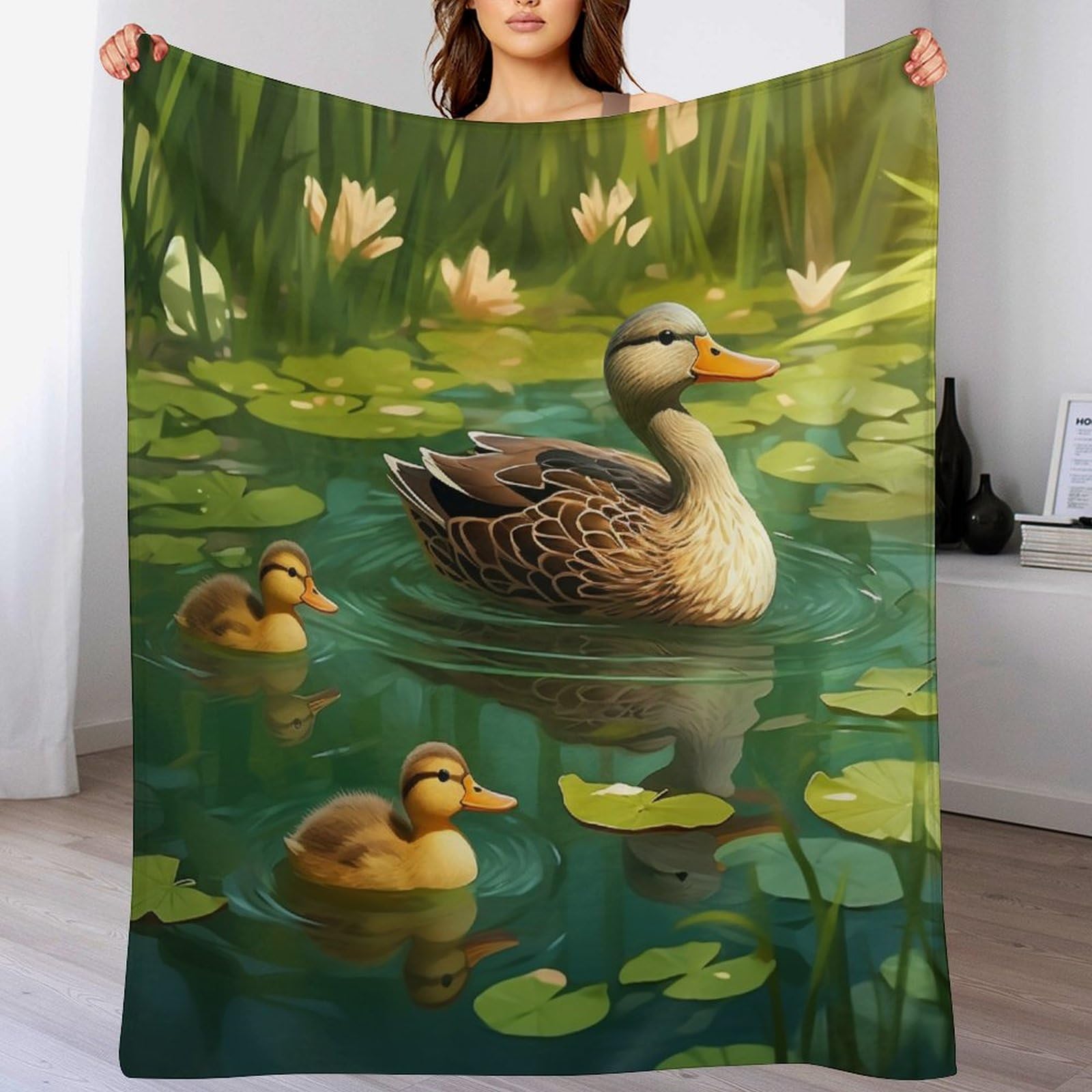 Couverture plaid motif canard mignon pour des soirées cocooning confortables
