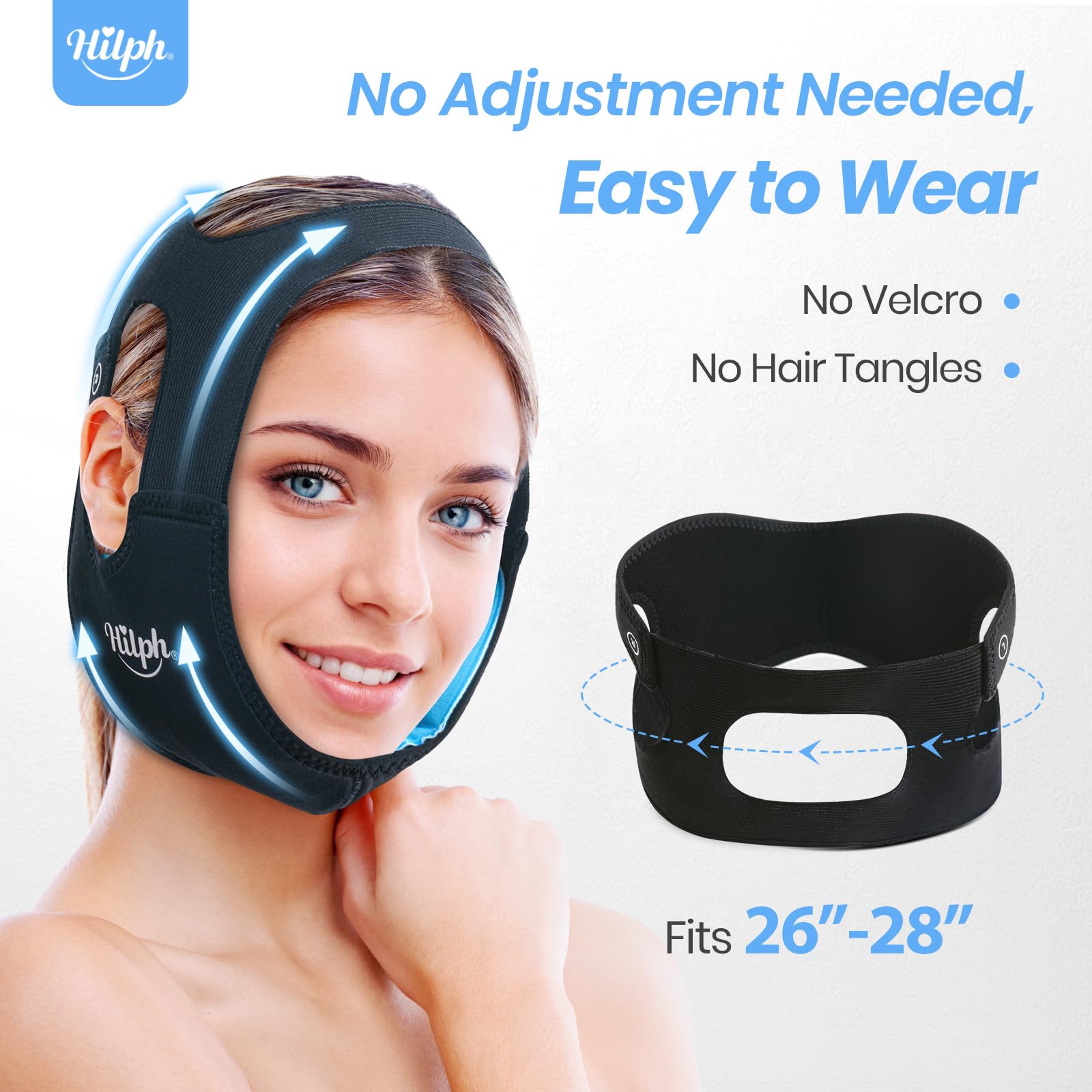 Hilph Easy Wear Jaw Ice Pack with Pull-On Design for Women & Teens, 4 Hot/Cold Therapy Face Oral Ice Packs with Ear Cutouts for Wisdom Teeth Removal, TMJ & Jaw Pain, Post-Surgery & Tonsillectomy