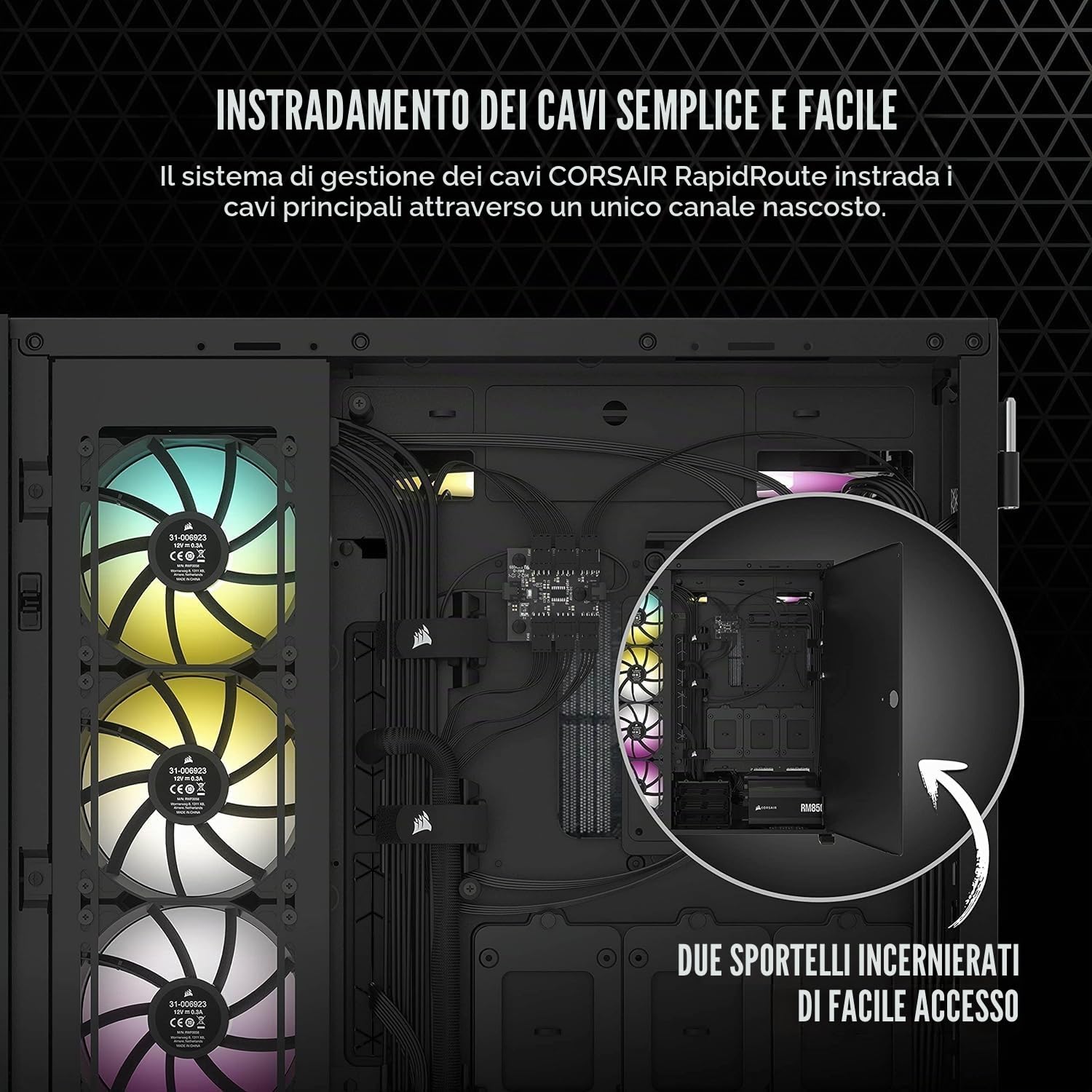 Corsair 7000D AIRFLOW Case per PC ATX Full-Tower (Pannello Anteriore a Flusso d'aria Elevato, Tre Ventole da 140 mm con Ripetitore PWM Incluse, Generoso Spazio Interno), Nero