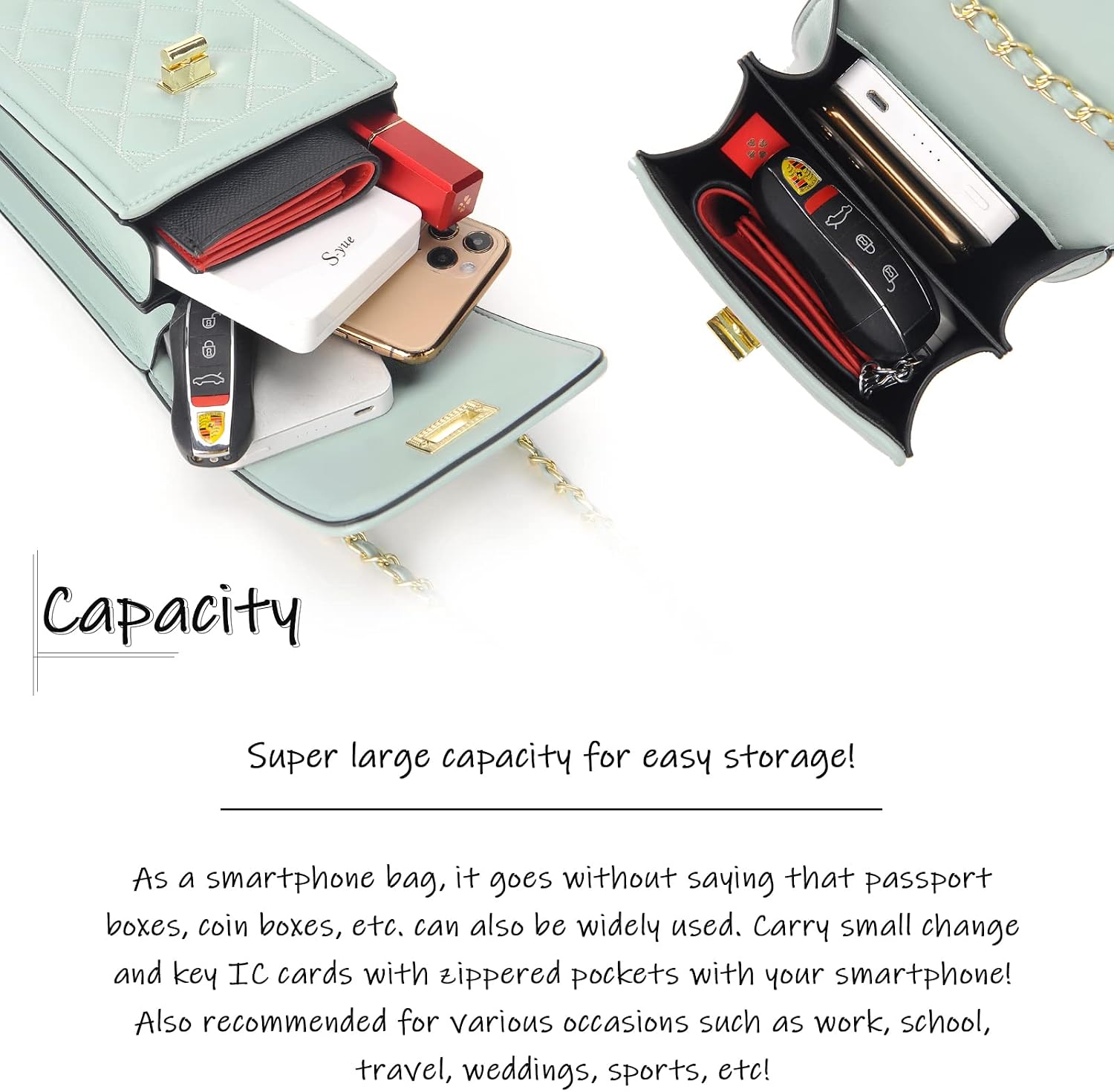 FSD.WG Women Small Crossbody Cell Phone Purse Leather Phone Purse Mini Messenger Shoulder Handbag Wallet | Small, Leather, Phone Purse, Mini, Messenger, Shoulder