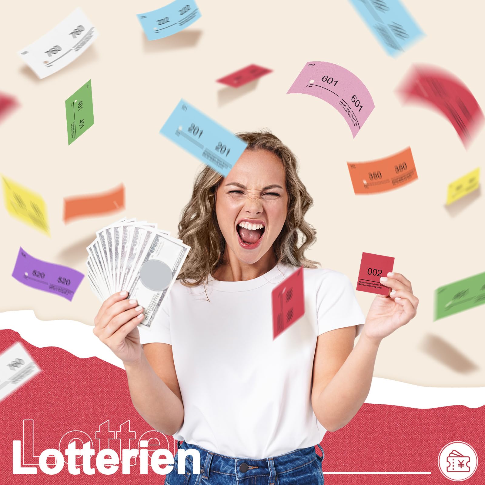 Nezyo 8 Bloques de Tickets Numerados 1-800 Talonario de Rifa de Números Dobles Tickets de Consumición Recibos de Comida Buffet Billetes Ganadores Fichas de Ropa para Fiesta Eventos Club(Colorido)