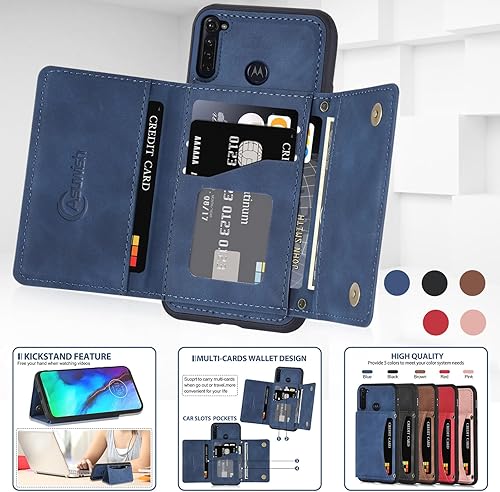 Miniatura 3 de Asuwish Funda tipo cartera para Moto G Stylus 2020 MotoG Pro con protector de pantalla de vidrio templado y soporte para tarjetas, accesorios para