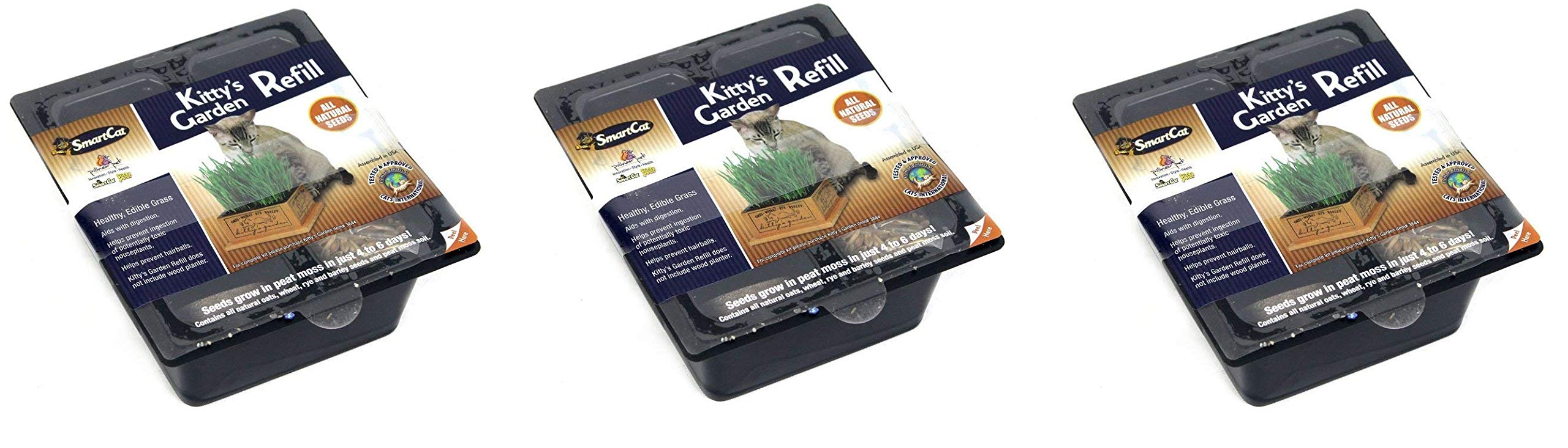 3 Pack Kitty's Garden Refill Kit - Unisex, Cat Owners, Refill, Burgundy, 0.6 oz.