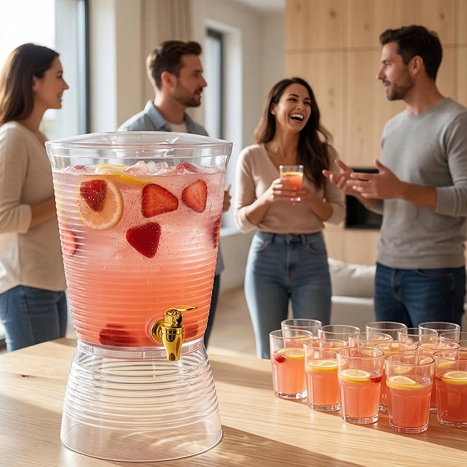 Getränkespender für Partys, Getränkebehälter mit Ständer, für Säfte, Limonaden, klares Wasser, Pitc