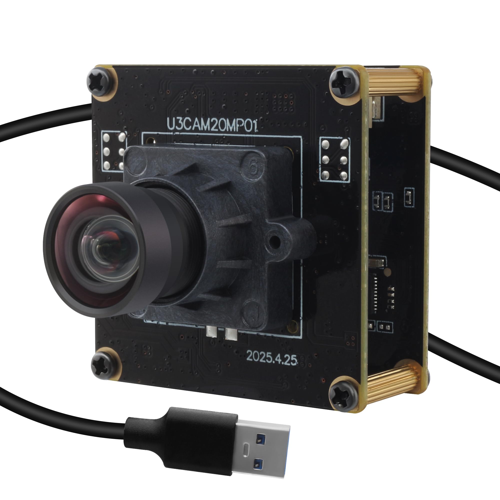 SVPRO Modulo fotocamera USB 3.0 da 20 MP, scheda webcam 5K per computer portatile, fotocamera ultra HD per PC con obiettivo 95° (H) senza distorsione, UVC Industrial Cam Plug and Play per Mac, Windows