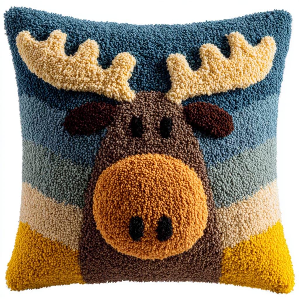 Henypt DIY Latch Hook Kits Cushions Pillow, Deer