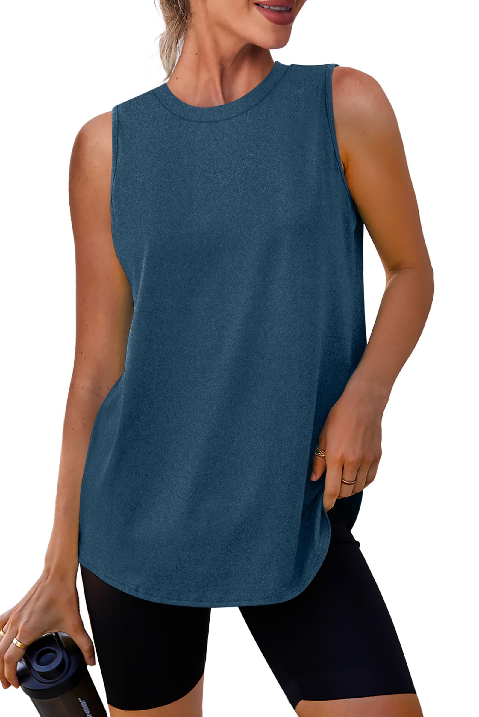 Womens Workout Tank Tops Lightweight Sleeveless Shirts for Women Loose Fit Tops for Athletic Running Tennis Yoga