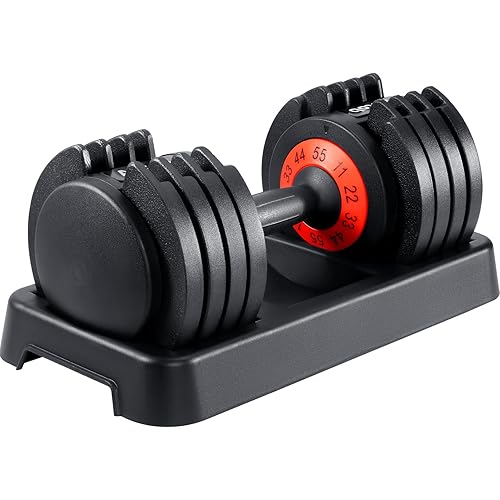 AOTOB 25/55 LBS Dumbbell Set, Anti-Slip Fast Adjust Turning Handle, Adjustable for Men and Women, Pair for Home Gym Exercise