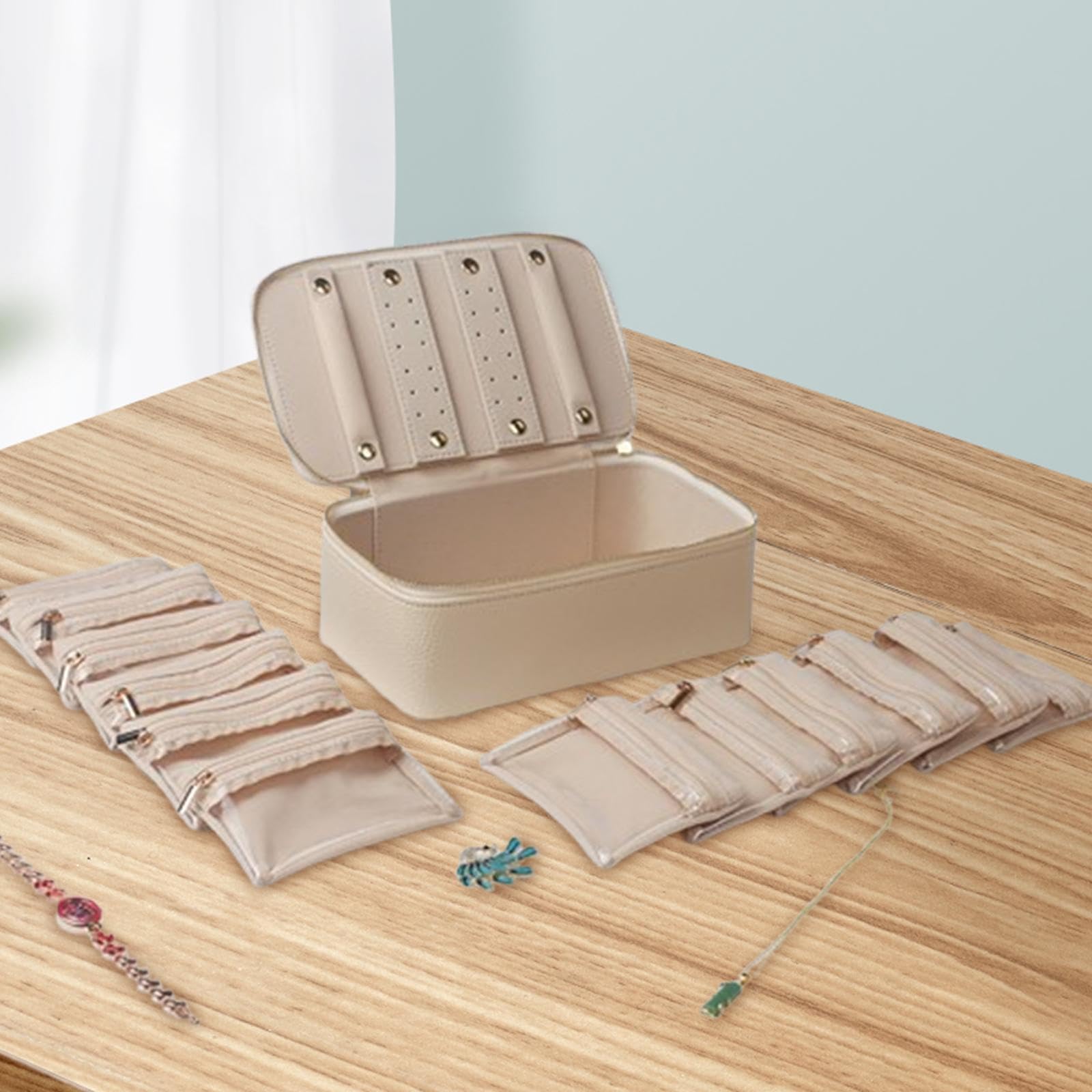 Portagioie con 12 Sacchetti di Velluto, Ideale Come Regalo per Collane, Anelli E Orecchini, Perfetto per, per Ragazze E Mamme.