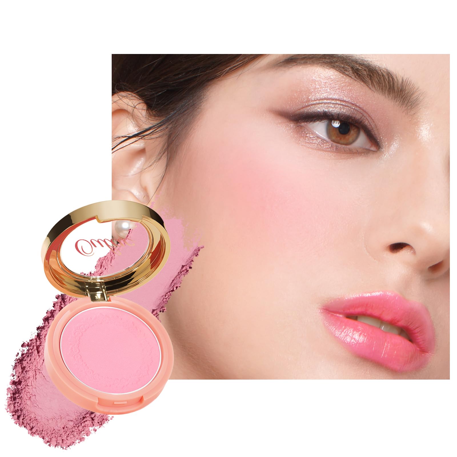 Oulac Baby Pink Blush Makeup,Highly Pigmented Cream Blush for Cheeks,Natural Matte Glow Finish,Buildable Color to Shape&All Day Wear Formula,Cruelty-Free Vegan blush,Daily&Party Use 4.8g 14
