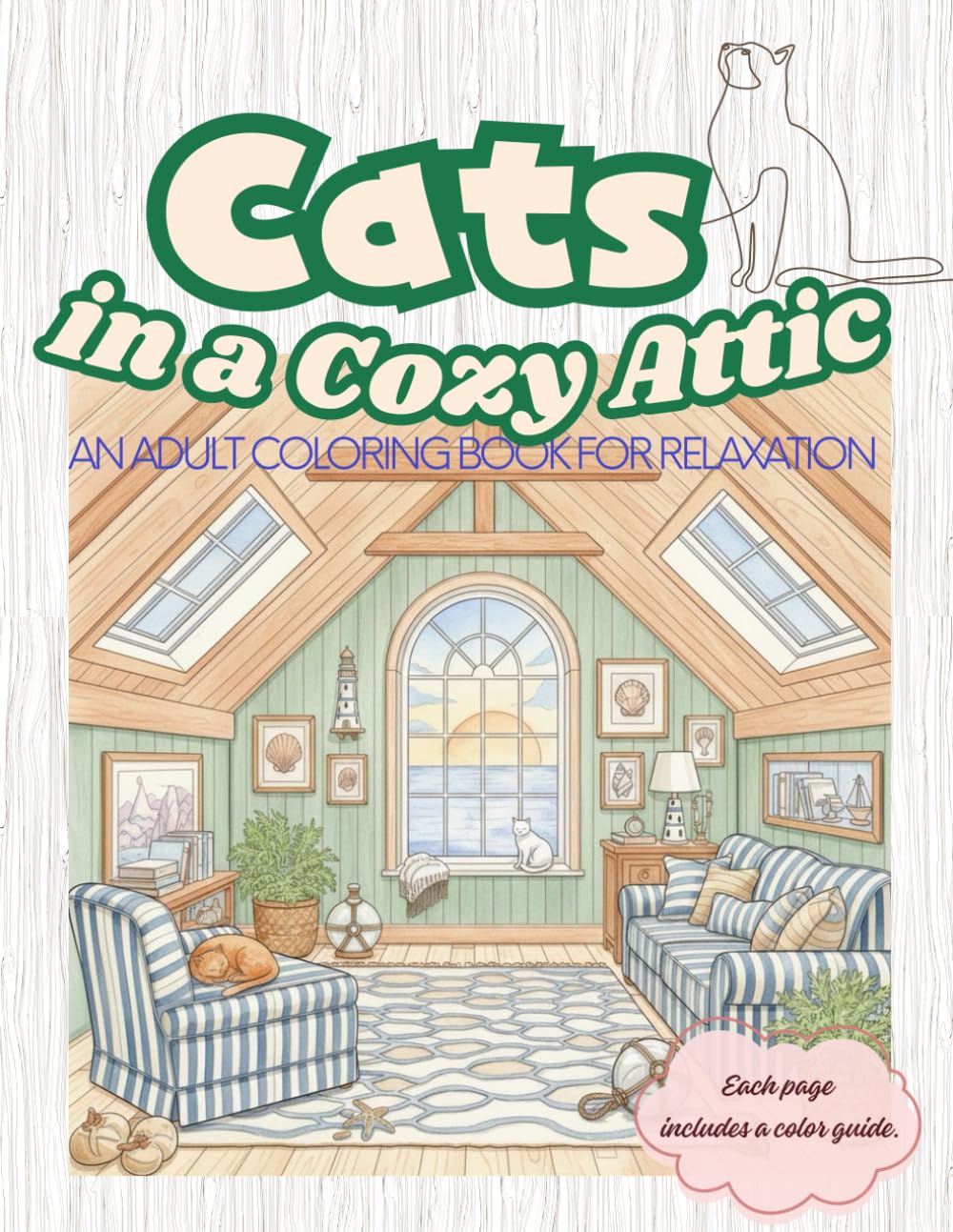 Cats in a Cozy Attic: An Adult Coloring Book for Relaxation