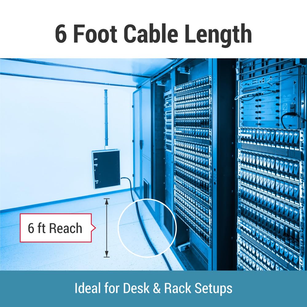 CablesAndKits - Robustes 1,8 m AC-Netzkabel – 3 Zinken Ersatz-Netzkabel, 15 A/125 V, 14 AWG, NEMA 5-15P auf IEC-60320-C13-3 AC-Kabel für PC, Monitor