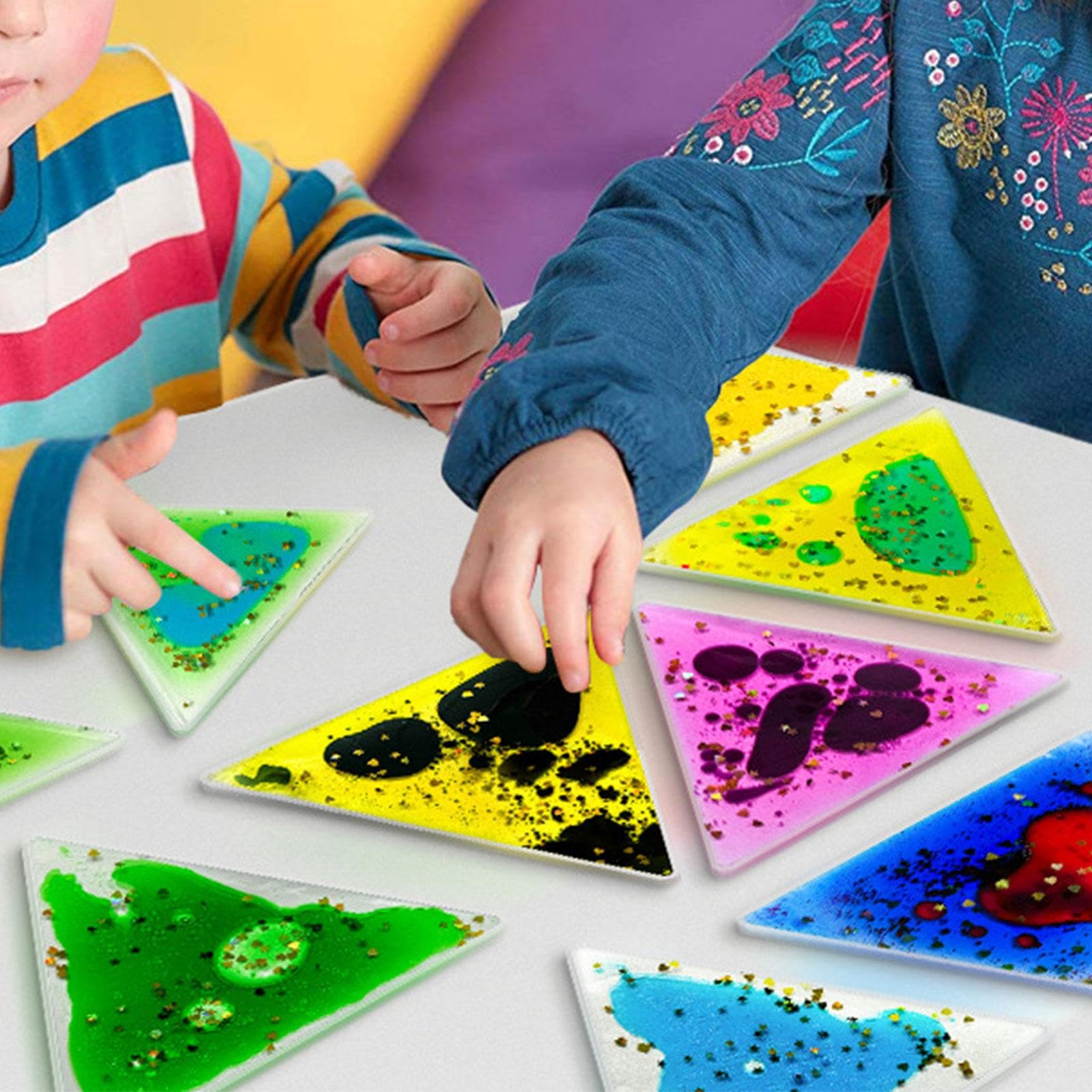 12 Giocattoli in Gel Calmanti, Regali Sensoriali da Viaggio Ideali per Adolescenti, Triangolo