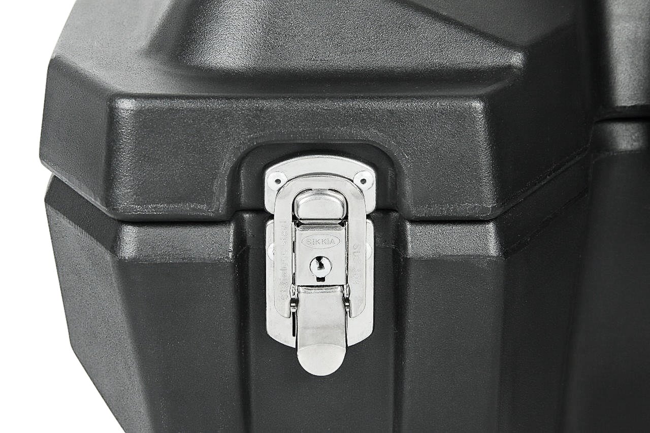Universal Quad ATV Heckkoffer wetterfest LLDPE Kunststoff stoßfest Lehne Rückenpolster Transportkoffer abschließbar große Ladeöffnung Topcase inkl. Befestigungsmaterial