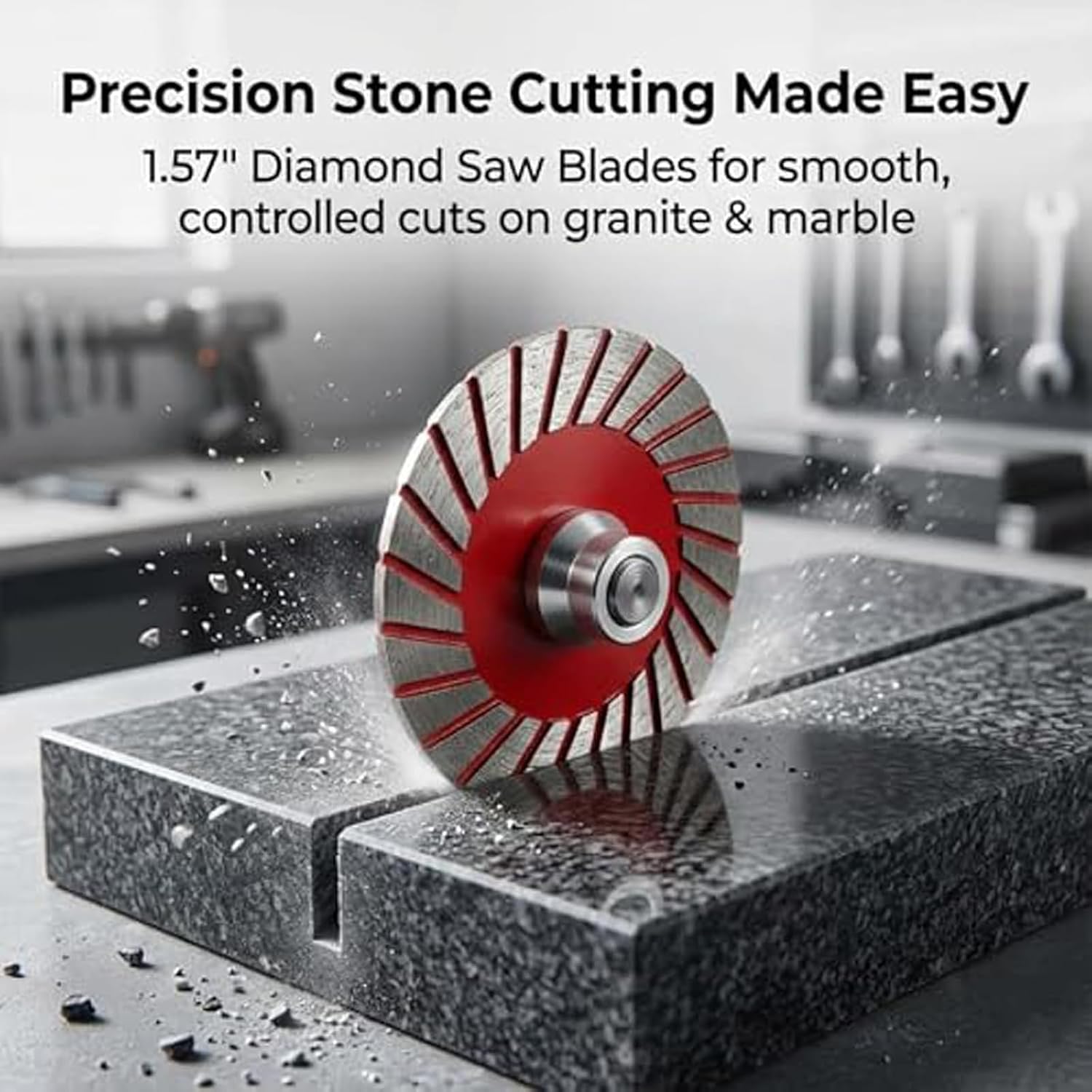 1.57 Diamond Saw Blades Set, 40mm Multi-Functional Mini Cutting Wheels with Mandrels for Angle Grinder & Rotary Tools, Professional Precision Stone Cutter for Granite, Marble, Tile (3pcs)