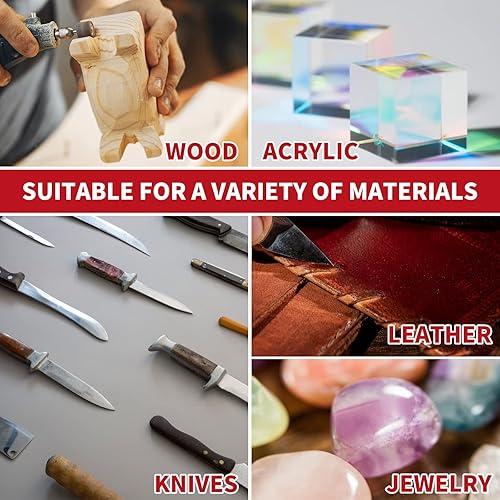 Miniatura 9 de SI FANG Afilador de cuchillos eléctrico para pulir y moler, mini lijadora eléctrica ajustable de 7 velocidades, amoladora de banco, cinturones de 13