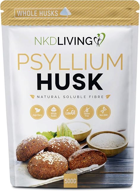 Whole Psyllium husks by NKD Living (500g)