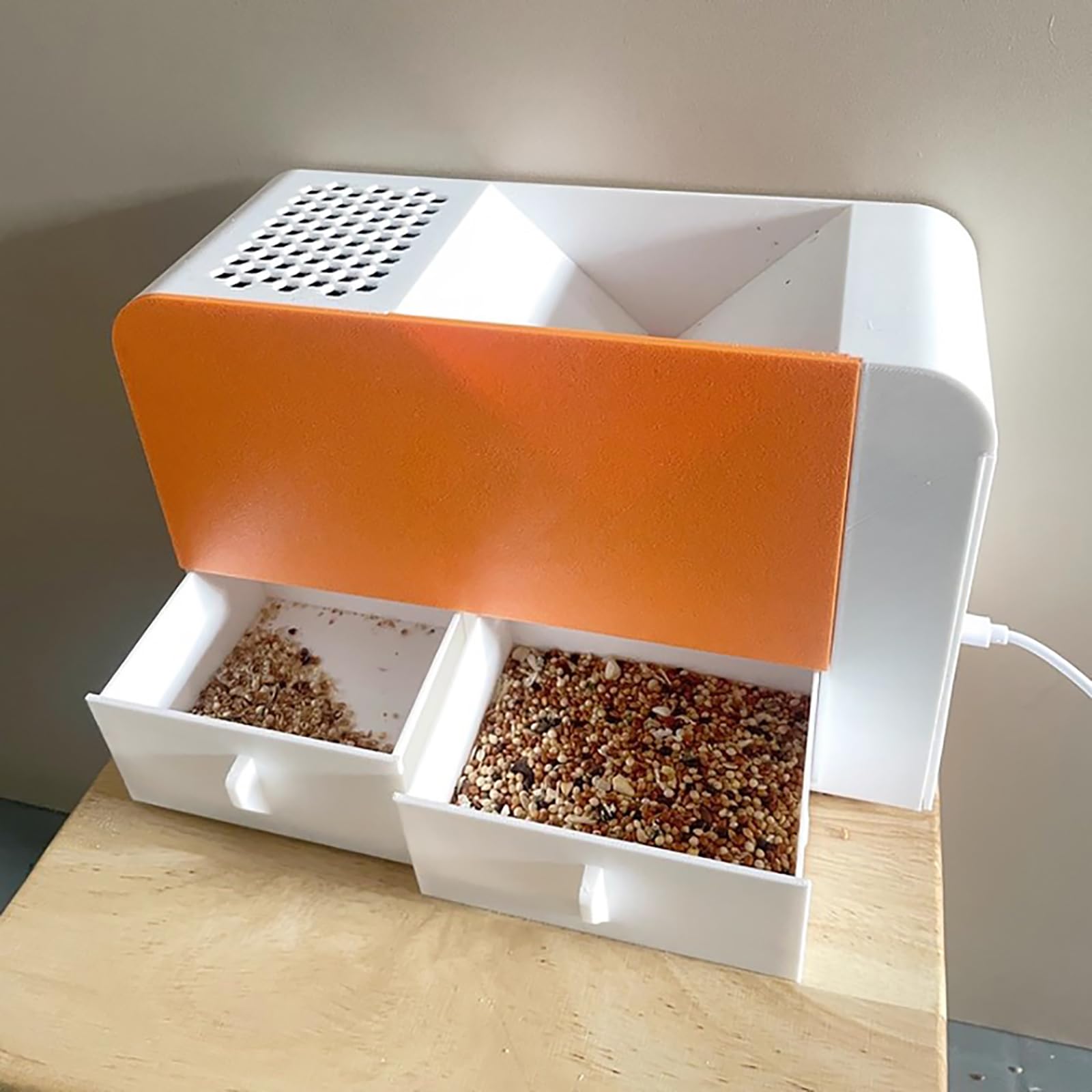 Macchina elettrica per soffiare cereali per mangime per uccelli, separatore di buccia per miglio e semi, vento regolabile a 5 velocità per spaccare ed elaborare mangimi efficienti