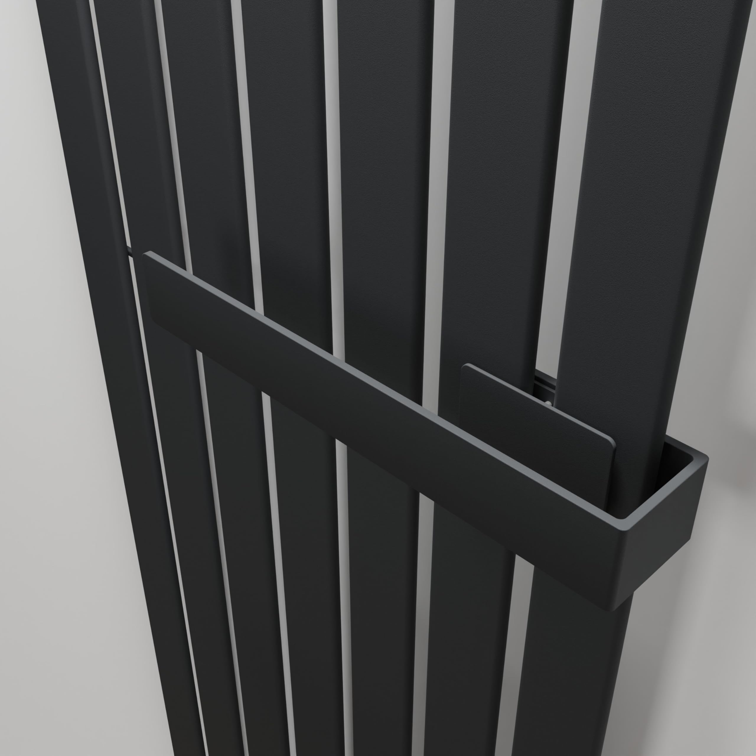 350mm Black Towel Bar For NWT Direct Corwen & Brecon Vertical Radiators