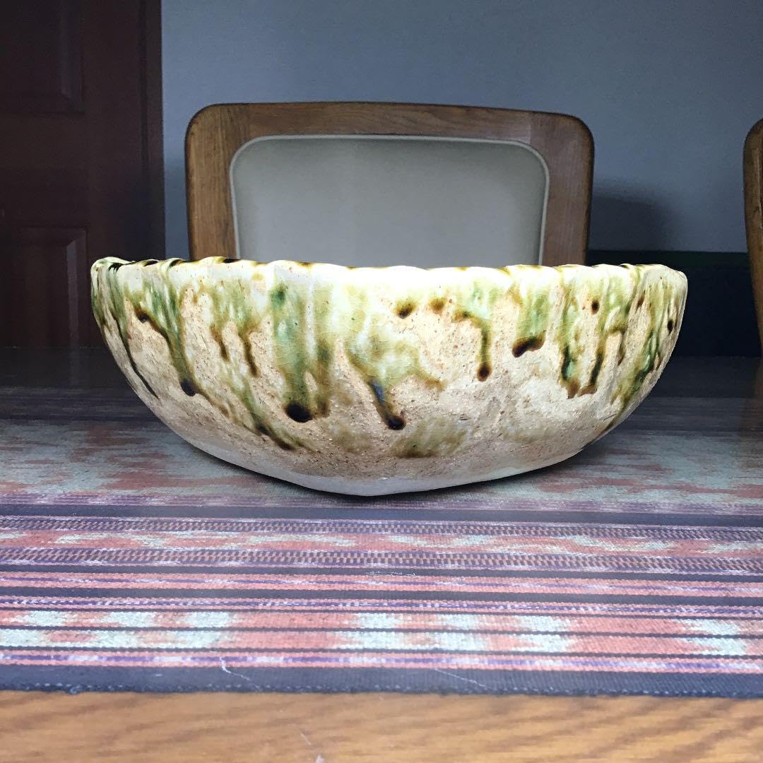 Amazon.co.jp: たち吉×美濃織部焼 秀峰窯三代目 中垣連次 『織部彫波紋  