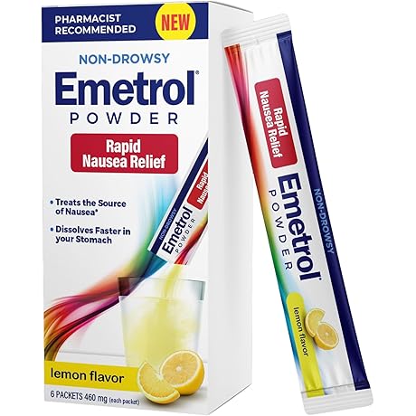Emetrol Non-Drowsy Nausea Relief Powder Mix: Rapid Relief for Upset Stomachs
