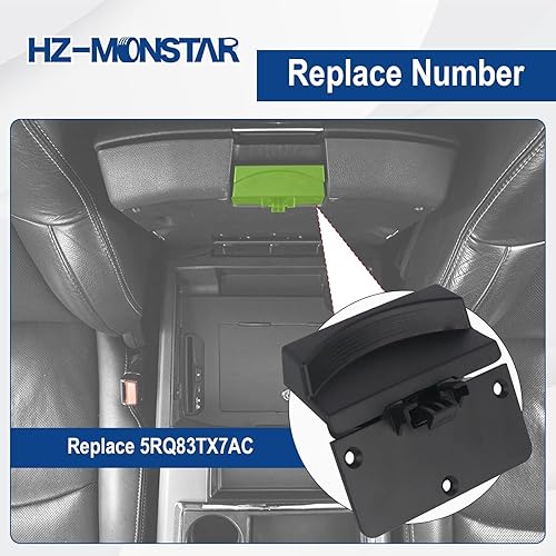 Miniatura 3 de Pestillo de tapa inferior de la consola del reposabrazos interior compatible con Dodge Ram 1500 Classic 2013-2018, Ram 2500 2013-2017, Ram 3500