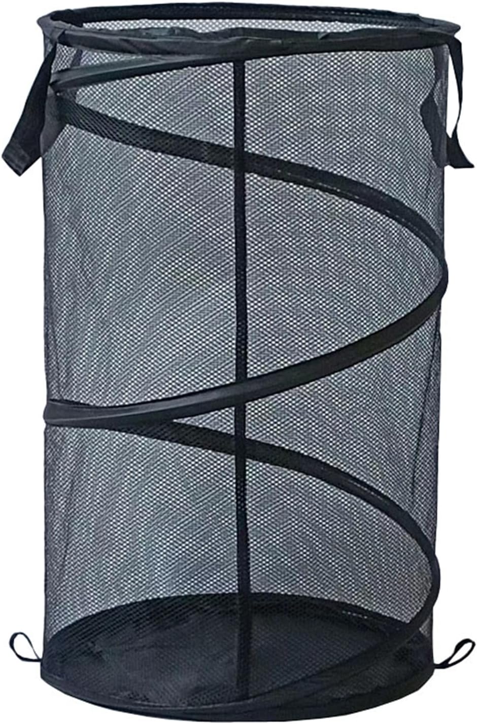 ANTING PRODUCTSCollapsible Laundry Baskets,Mesh Pop up Laundry Hamper,Pop up Hamper for Kids Room,Home, Laundry Room,White/Black Color (1pcs Black)