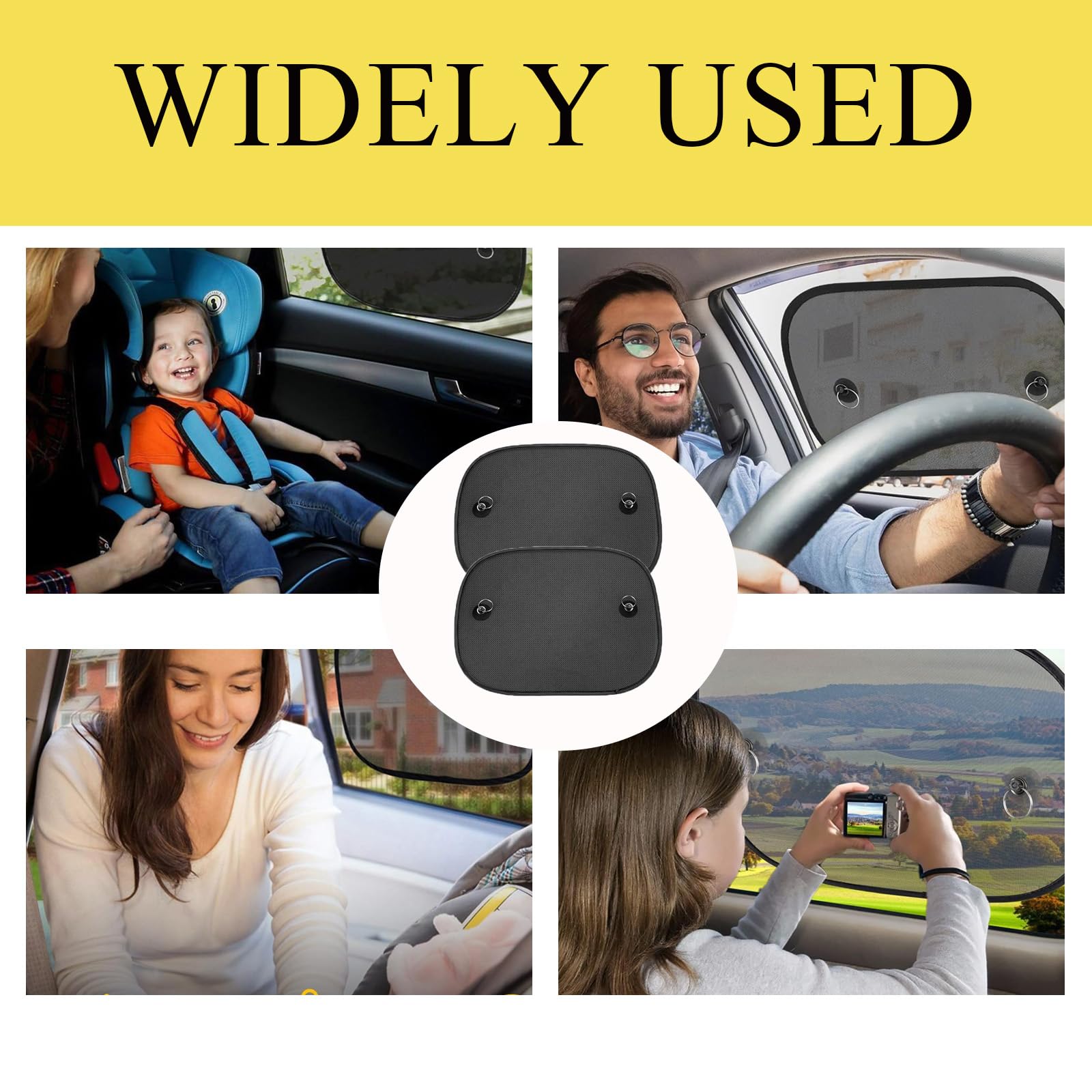 2 PCS Car Window Shades For Baby,Window Shade For Baby In Vehicle With Suction Cups,Window Sunshades Universal Harmful Uv Rays Sun Glare Heat Blocking For Baby Kids Pets — view 7