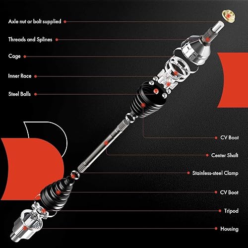Miniatura 6 de A-Premium Par (2) Conjunto de eje delantero CV compatible con Chevrolet Impala, Monte Carlo, Venture & Buick Allure, Century, LaCrosse y Oldsmobile