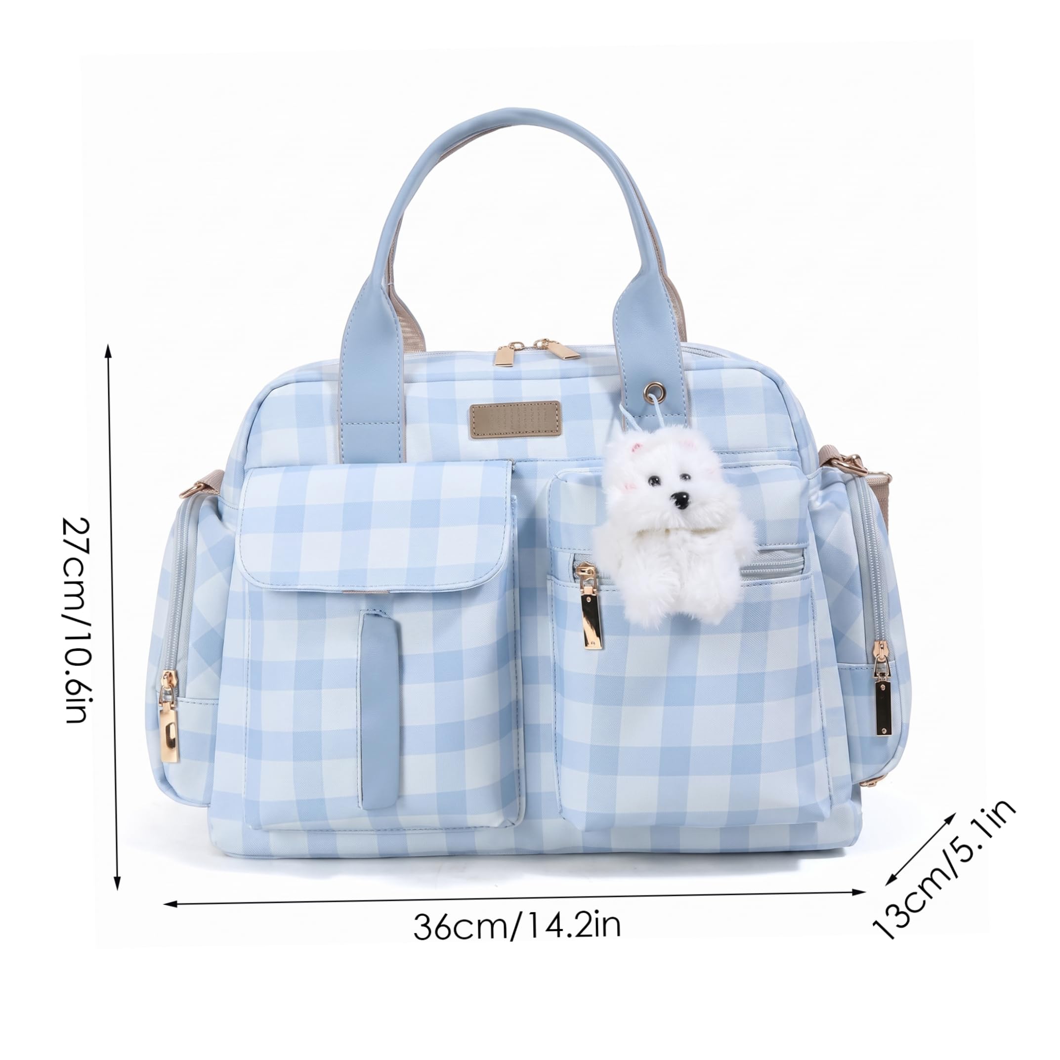 Borsa per pannolini Borsa per pannolini impermeabile multitasche con ciondolo, Blu