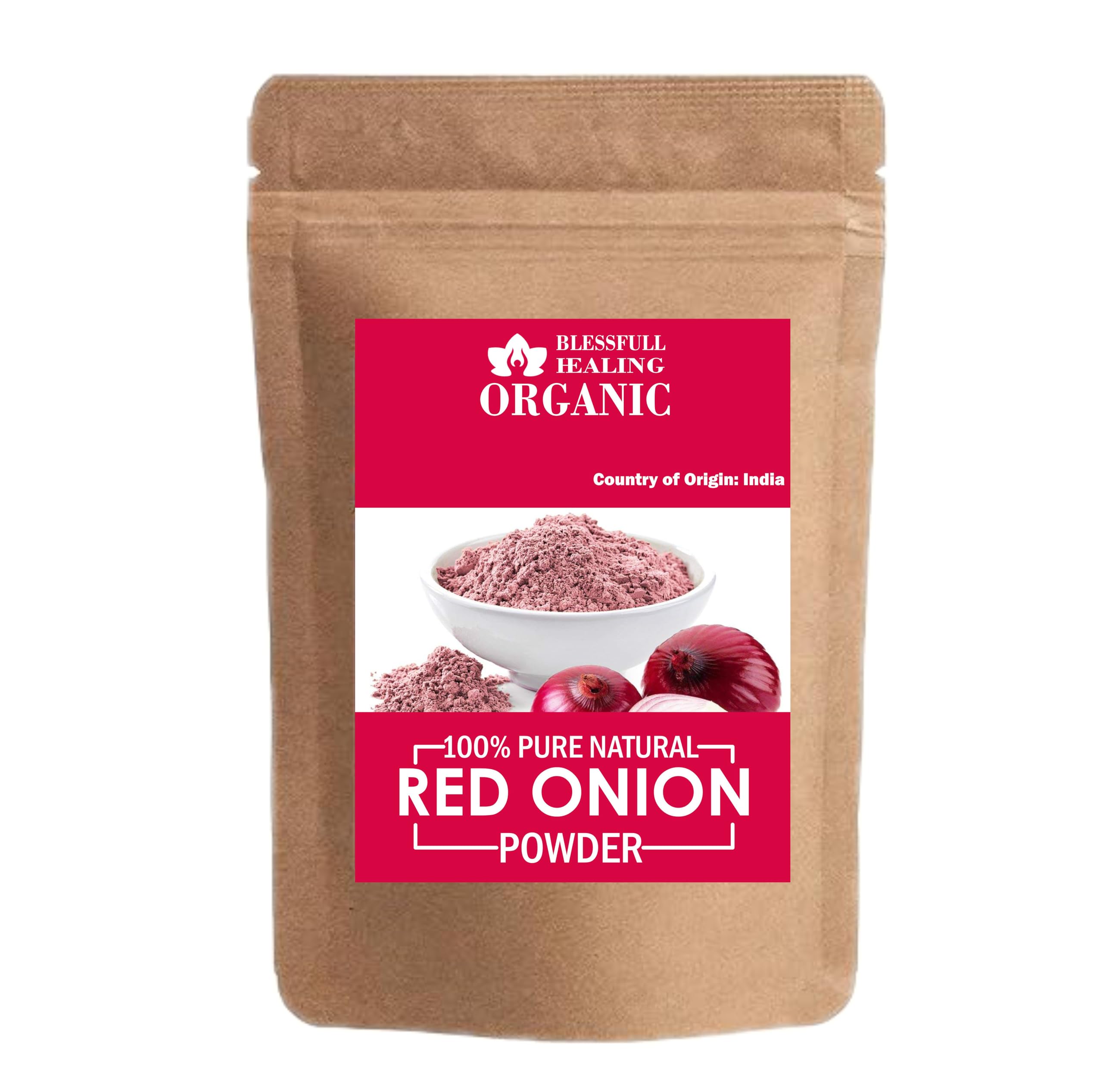 Blessfull Healing Organic 100% Pure Natural Red Onion Powder | 100 Gram / 3.52 oz