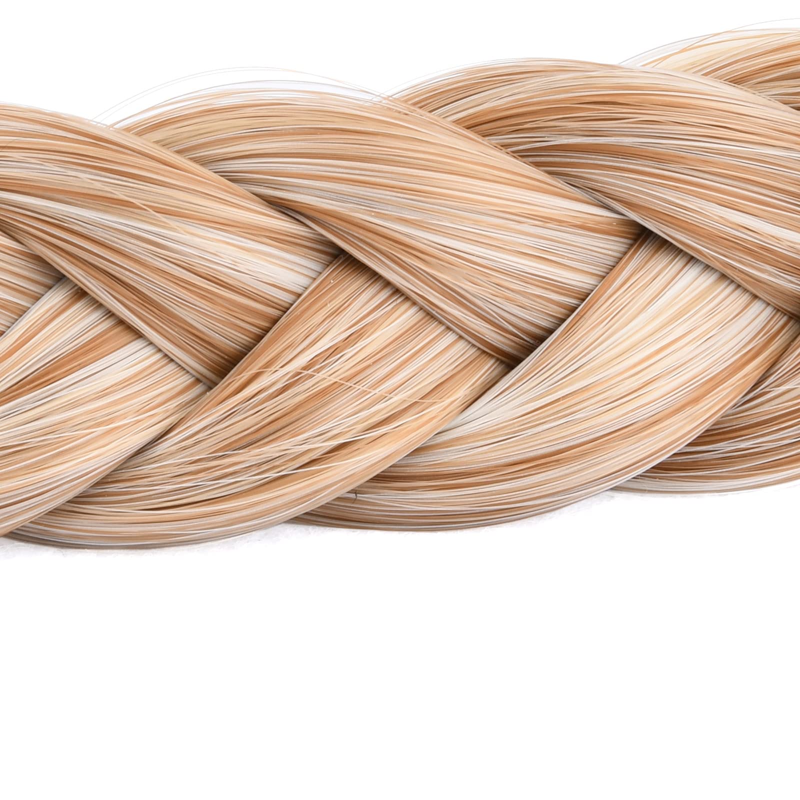 Gledola 2 Strands Fishtail Plaited Braids Headband Braided Synthetic Hair Elastic Stretch, Hair Accessory for Bride Women - Image 2