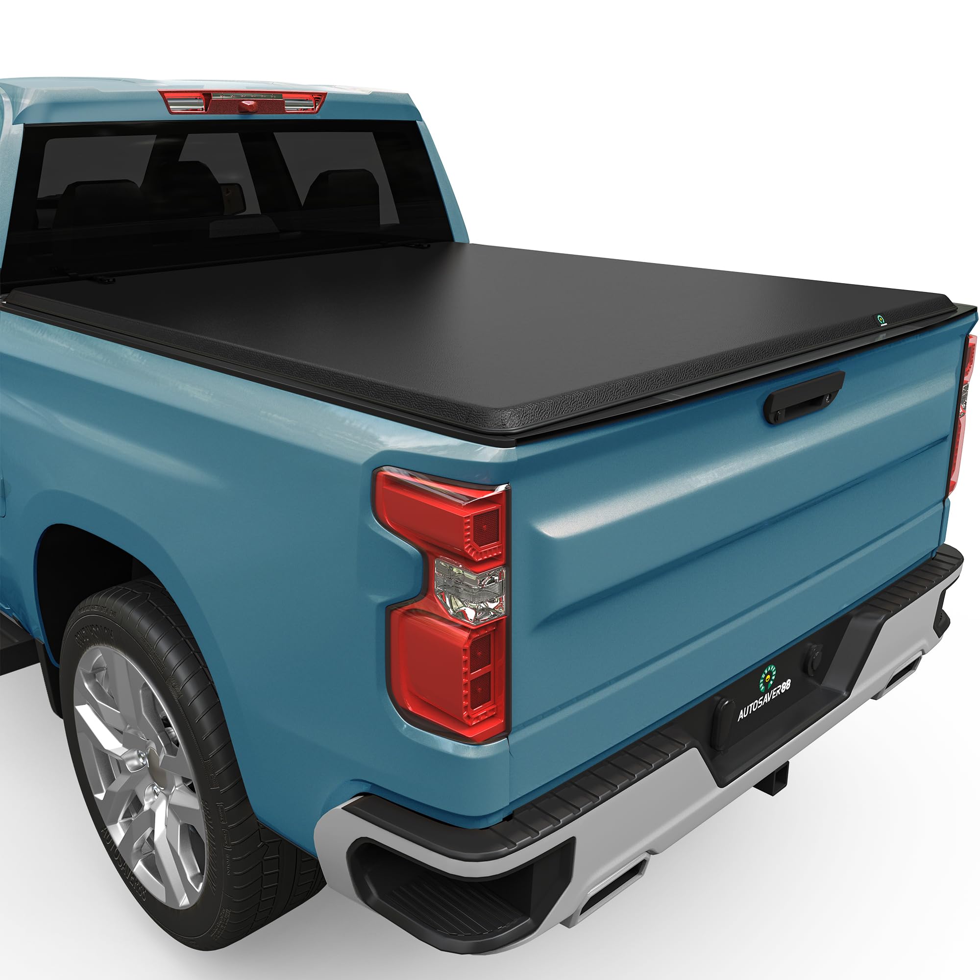 Photo 1 of AUTOSAVER88 Soft Quad-fold Truck Bed Tonneau Cover Fit for 2007-2026 Chevy Silverado/GMC Sierra 1500 New Body 5.8 ft Bed