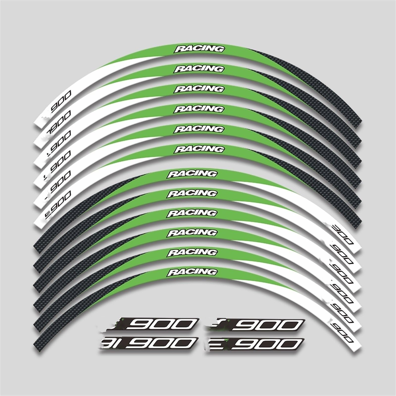 Motorcycle Front and Rear Wheel Hub Decal Set Improved Decoration Rim Reflective Stickers for Kawasaki Z900 Z 900 Decorative(Color13)