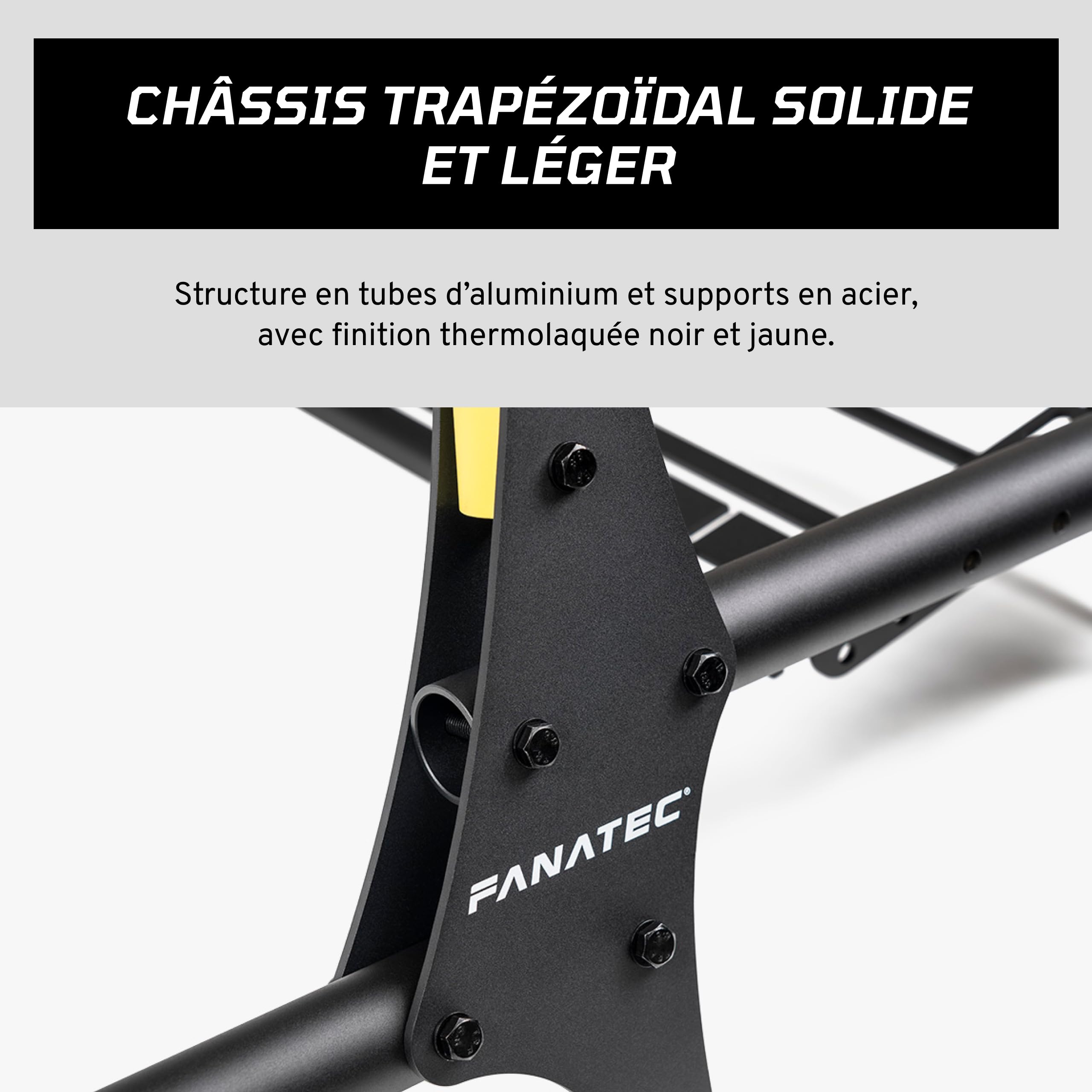 Fanatec Châssis de Simulation de Course Cockpit V1.5 – Noir | Châssis en Renforcée-acier et Aluminium, Pédalier Renforcée Supporte, Position de Conduite GT, Compatible Direct Drive