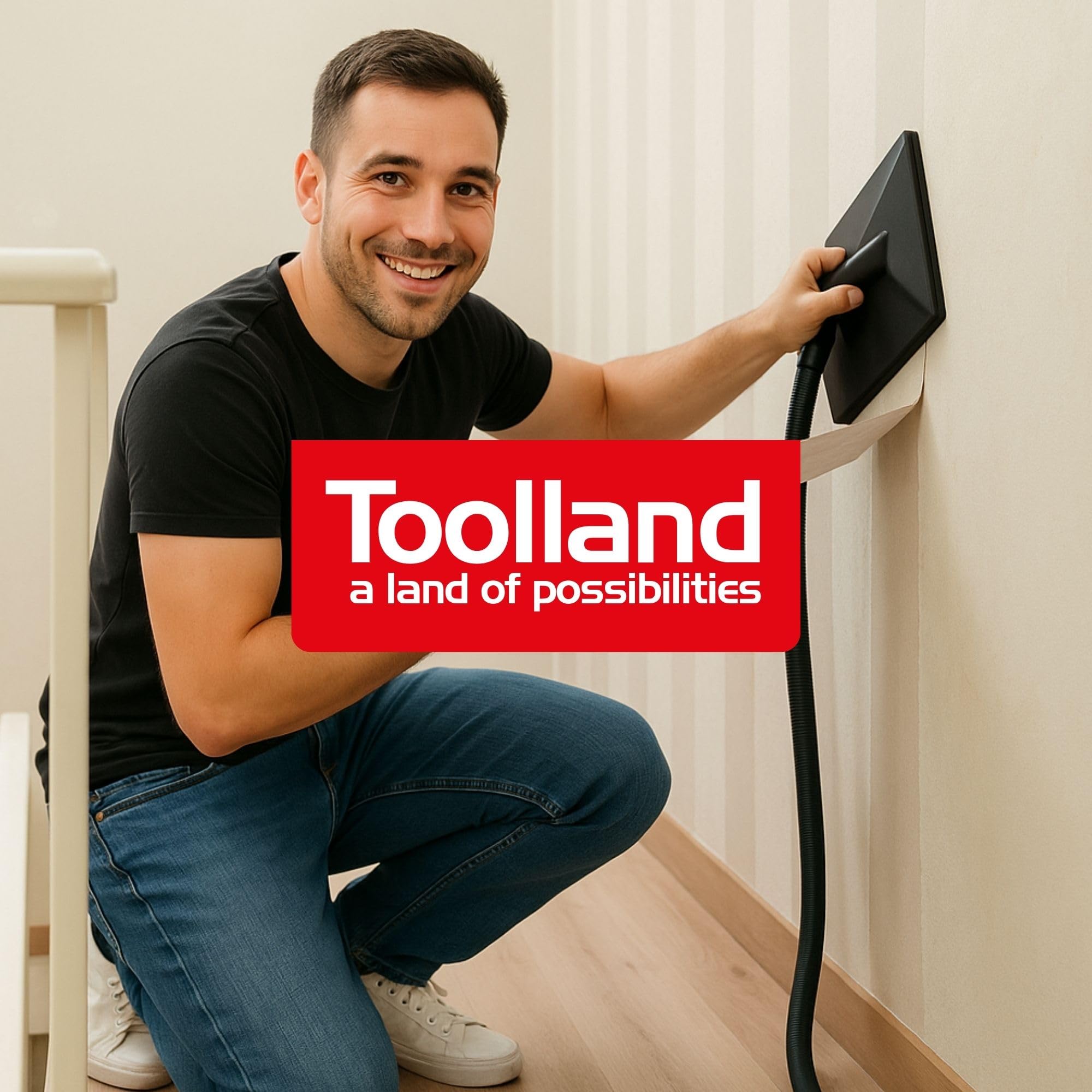 Toolland Décapeur vapeur, décolleuse papier peint, 2200W, réservoir 4,5L, autonomie 70 min, plaque vapeur 28x20 cm, tuyau 3m pour retirer facilement le papier peint