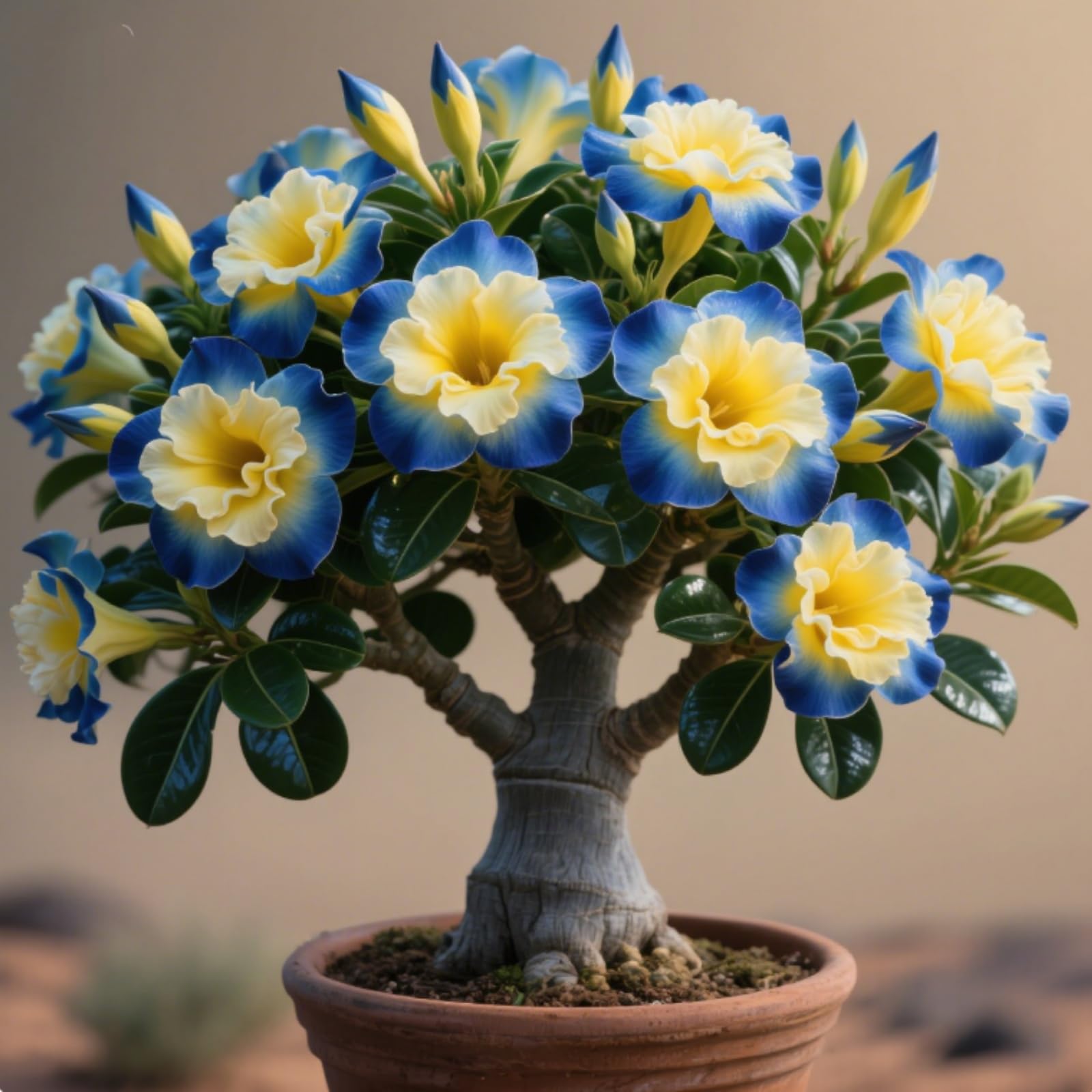 Magnificent Desert Rose Bulbs in Bulk: Hardy Perennial Desert Rose Succulents for Garden Ready to Plant Garden Displays-1 Bulb-D