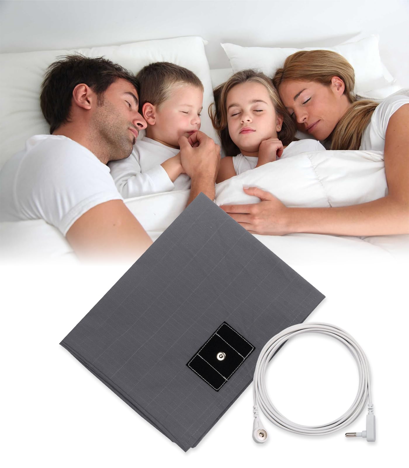 Grounding Sheets, Soft Grounding Mat for Bed, Cotton & Silver Fiber Bed Grounding Sheet for Bed Sleeping Therapy Natural Wellness, 27X52 INCH, Grey