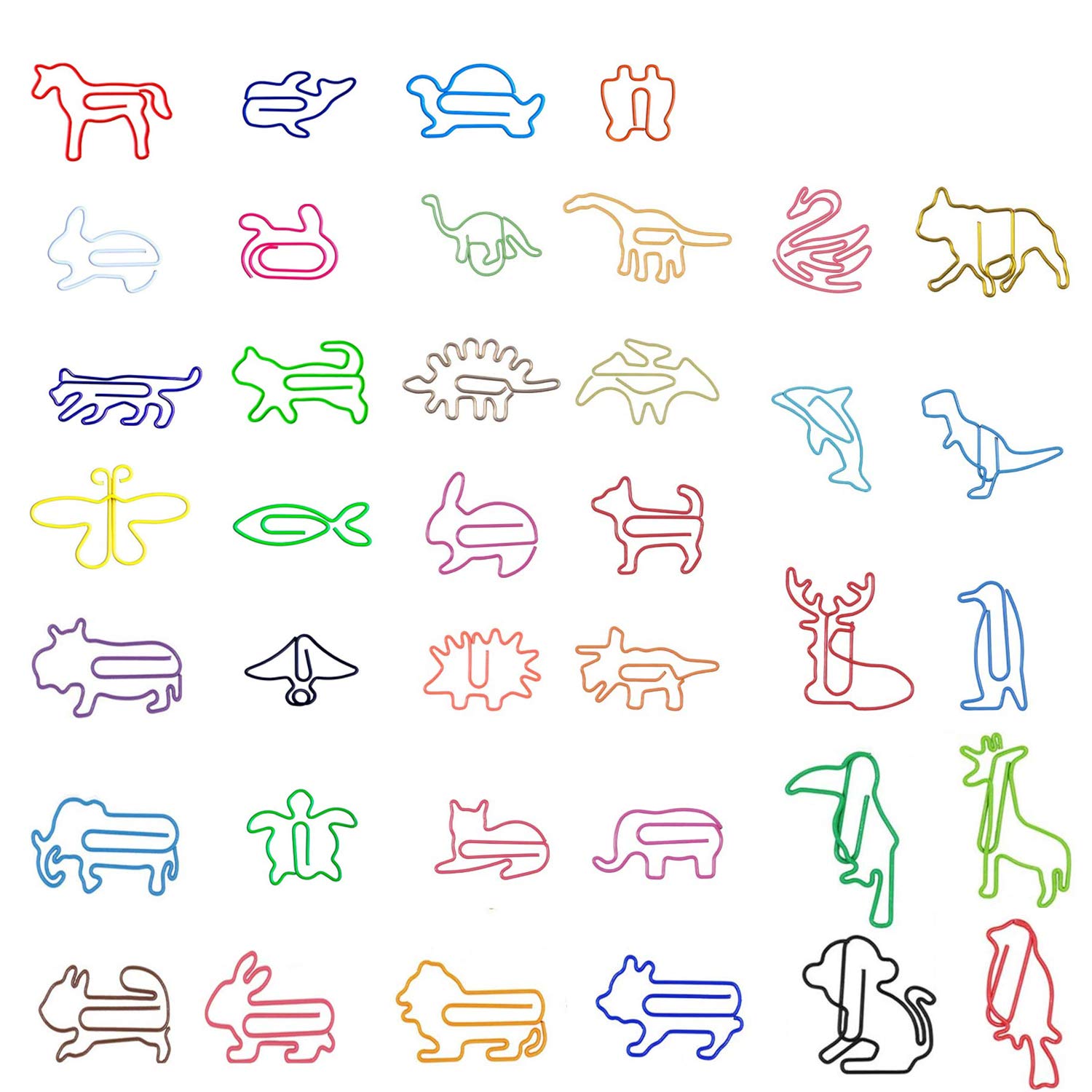60 Pcs Random Cute Shapes Paper Memo Clips Bookmark Assorted Colors for Students, Kids, Teachers（5 Styles Animal Fruits palnt Transport）