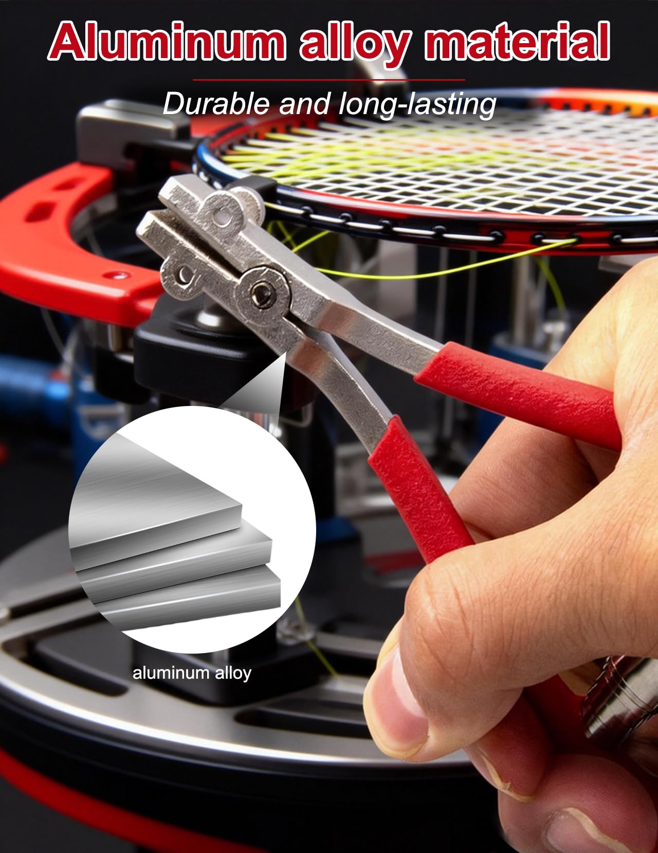 Starting Clamp Attrezzo di Copertura da Tennis Morsetto a 3 Molle per Racchette Tennis Badminton