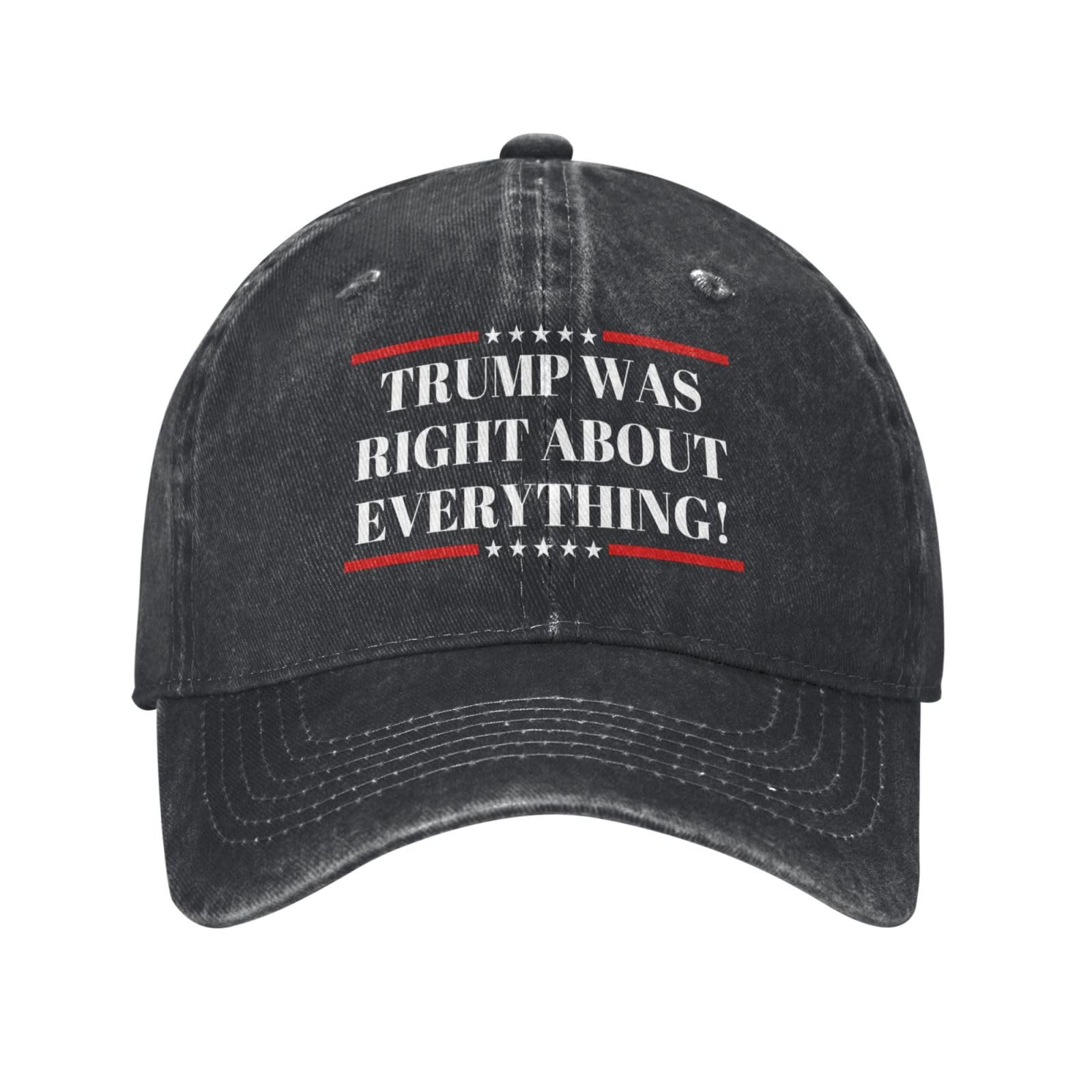 Anceky Unisex Black Trump Was Right About Everything Hat Donald Trump Was Right 45 47 President Dark Trucker Cap Baseball Hat