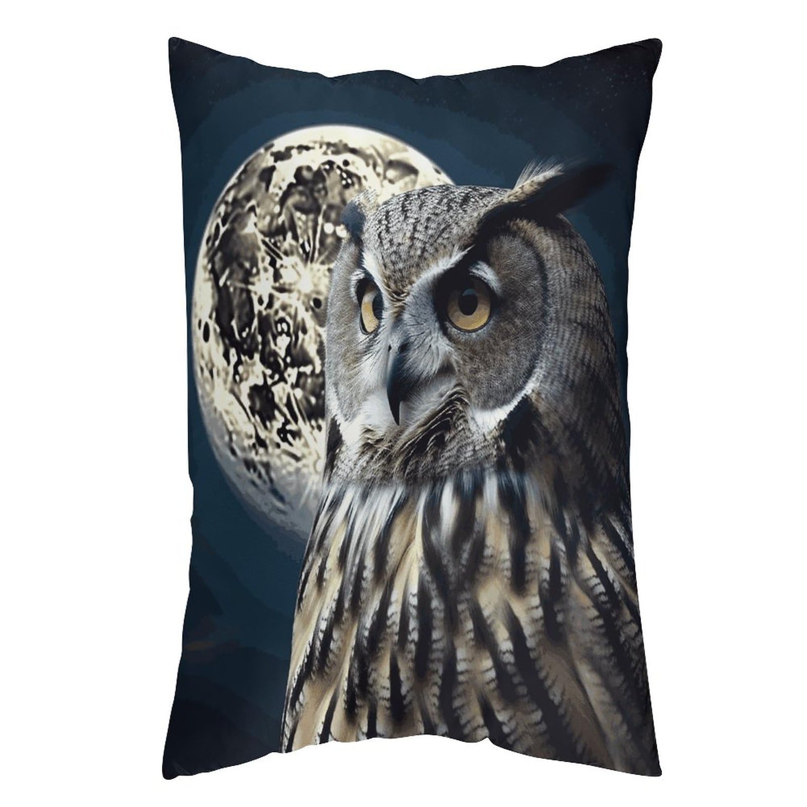 FekiLoot Owl and Moon Throw Pillow Cover Soft Pillowcase with Hidden Zipper Lumbar Decorative Throw Pillow Covers Luxury Cozy Pillows Shams Rectangle Cushion Cases