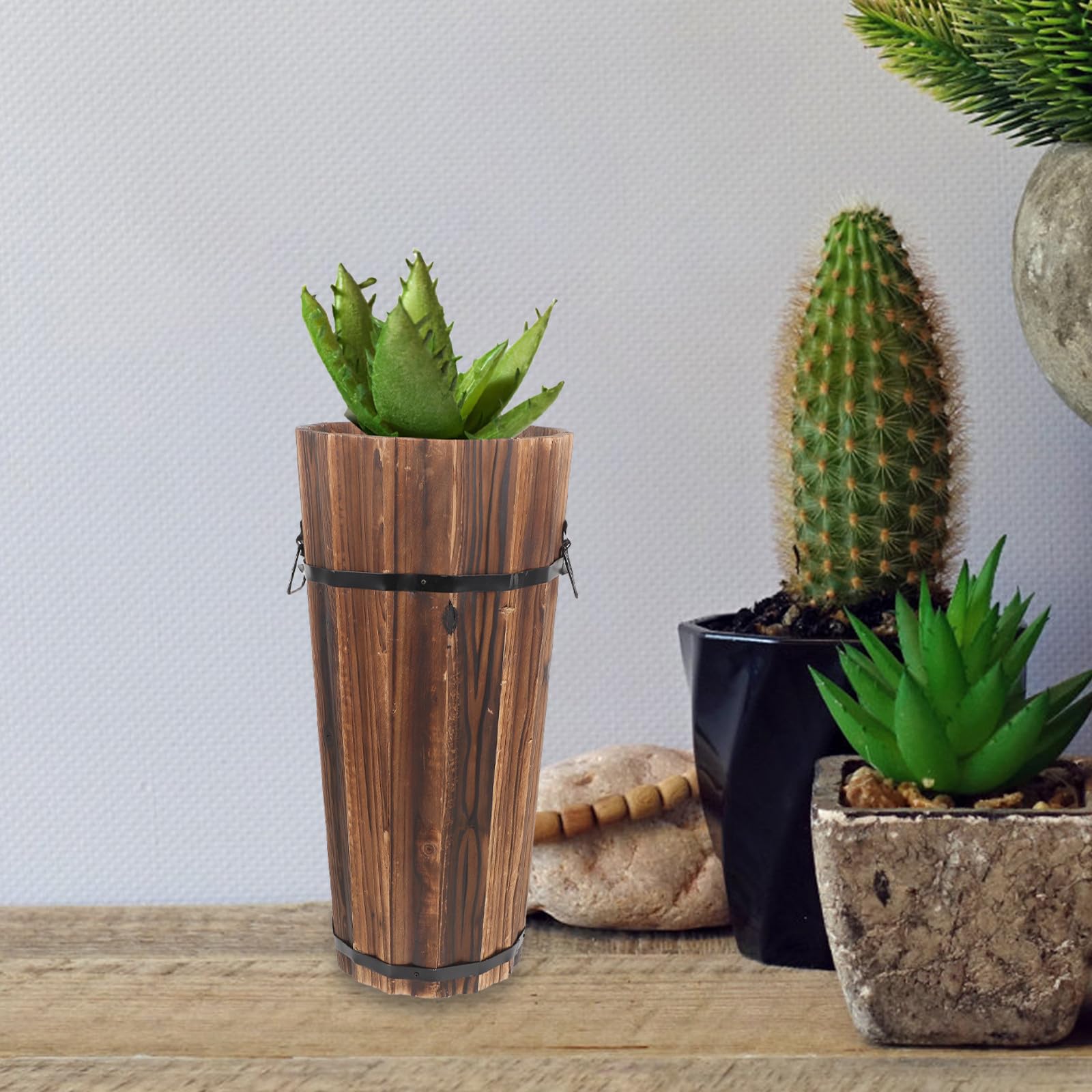 Vaso in Legno per Piante, Marrone, per Casa e Ufficio