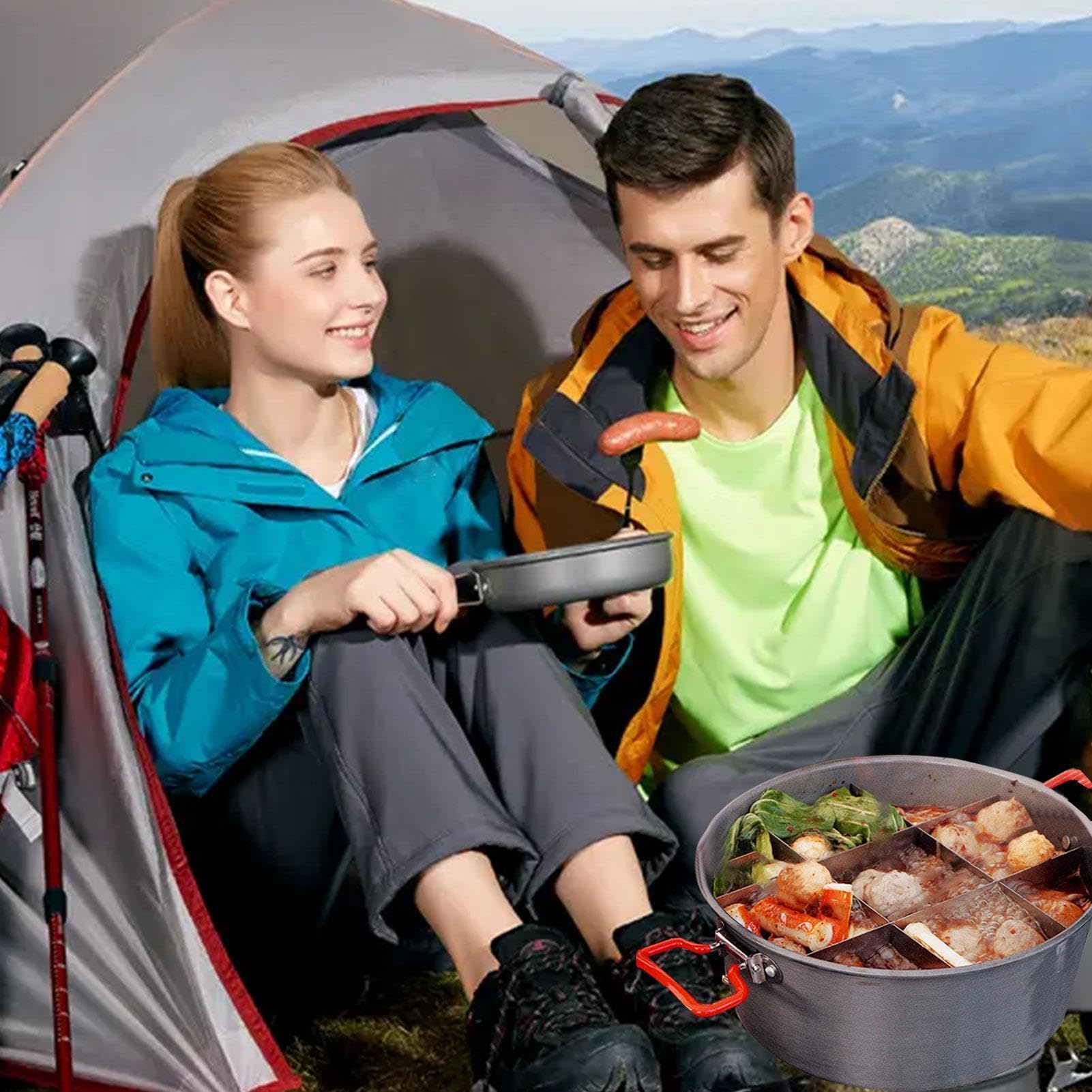Macetas de camping al aire libre 4L de alta capacidad antiadherentes para