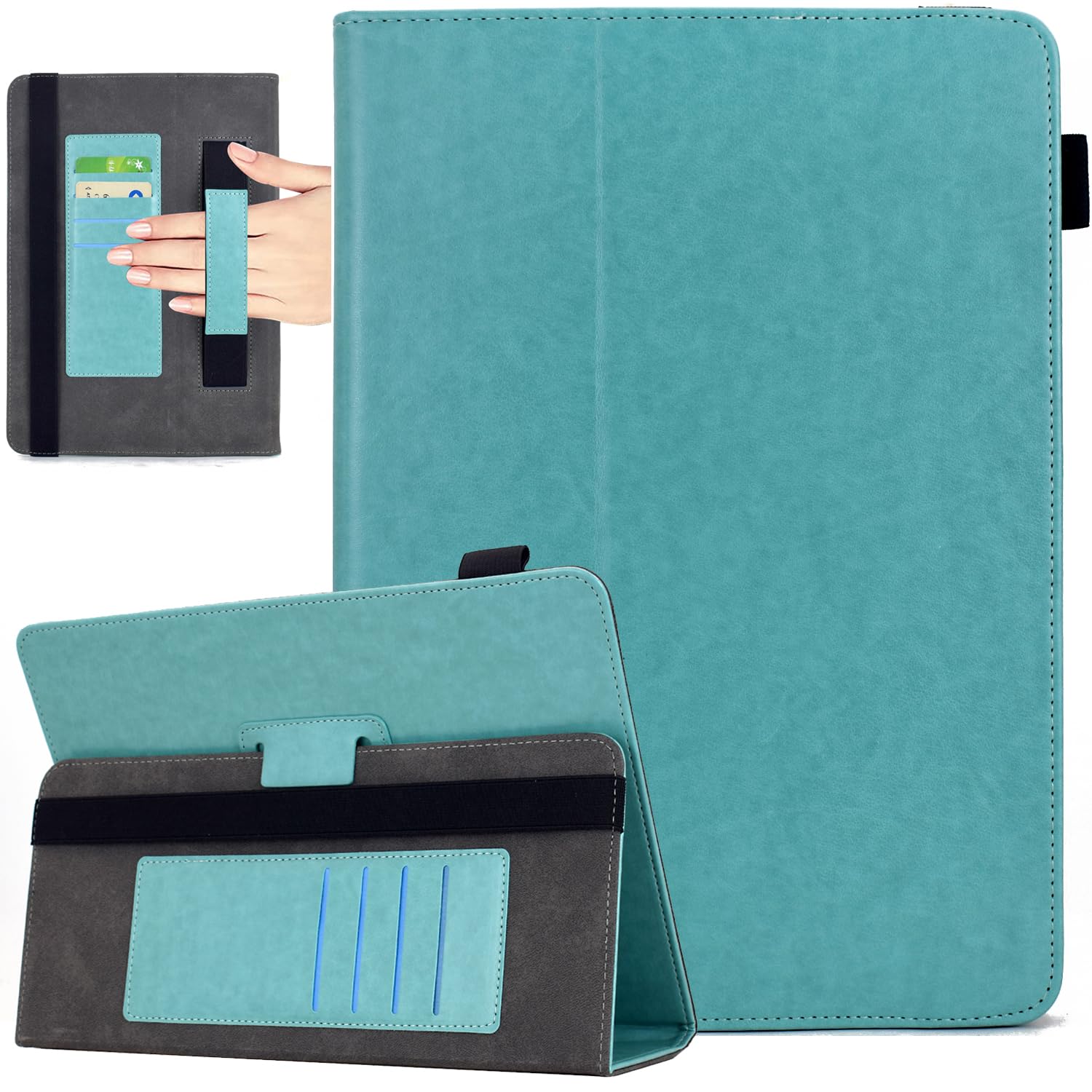 KEROM Universal 10 Inch Tablet Case, Universal 10.1 Inch Tablet Case, Elegant PU Leather Folio Stand Protective Cover for 9.5-10.5 Inch Tablet, Has