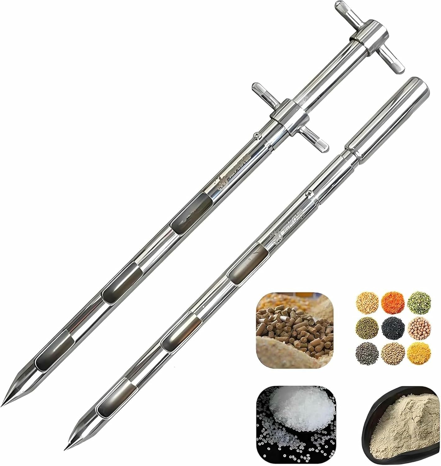 Grain Sampling Probe Three Zones - Stainless Steel for Precise Testing - Essential for Food Safety & Quality Assurance